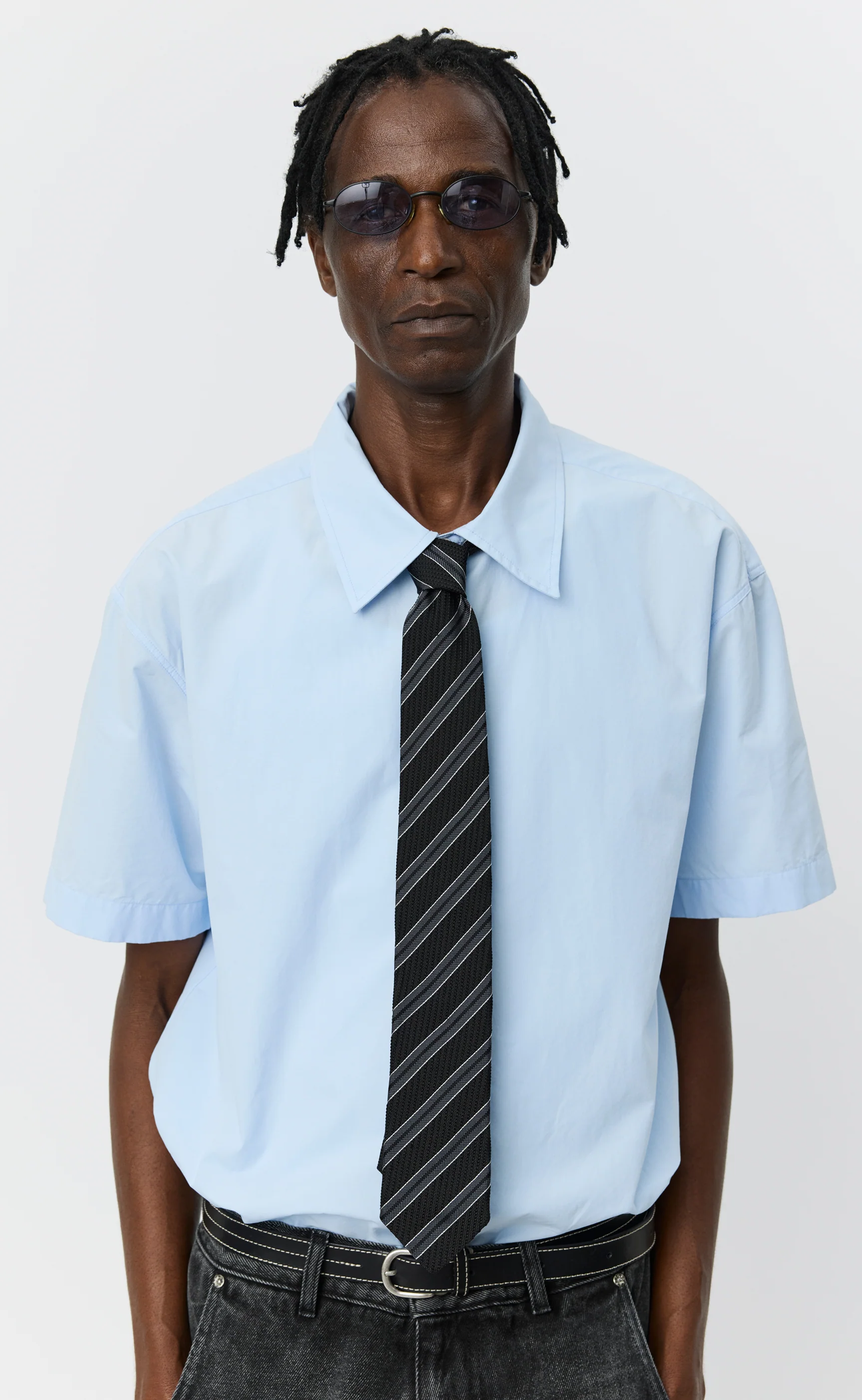 Banquet Tie - Dark Grey Retro Stripe - Image 2