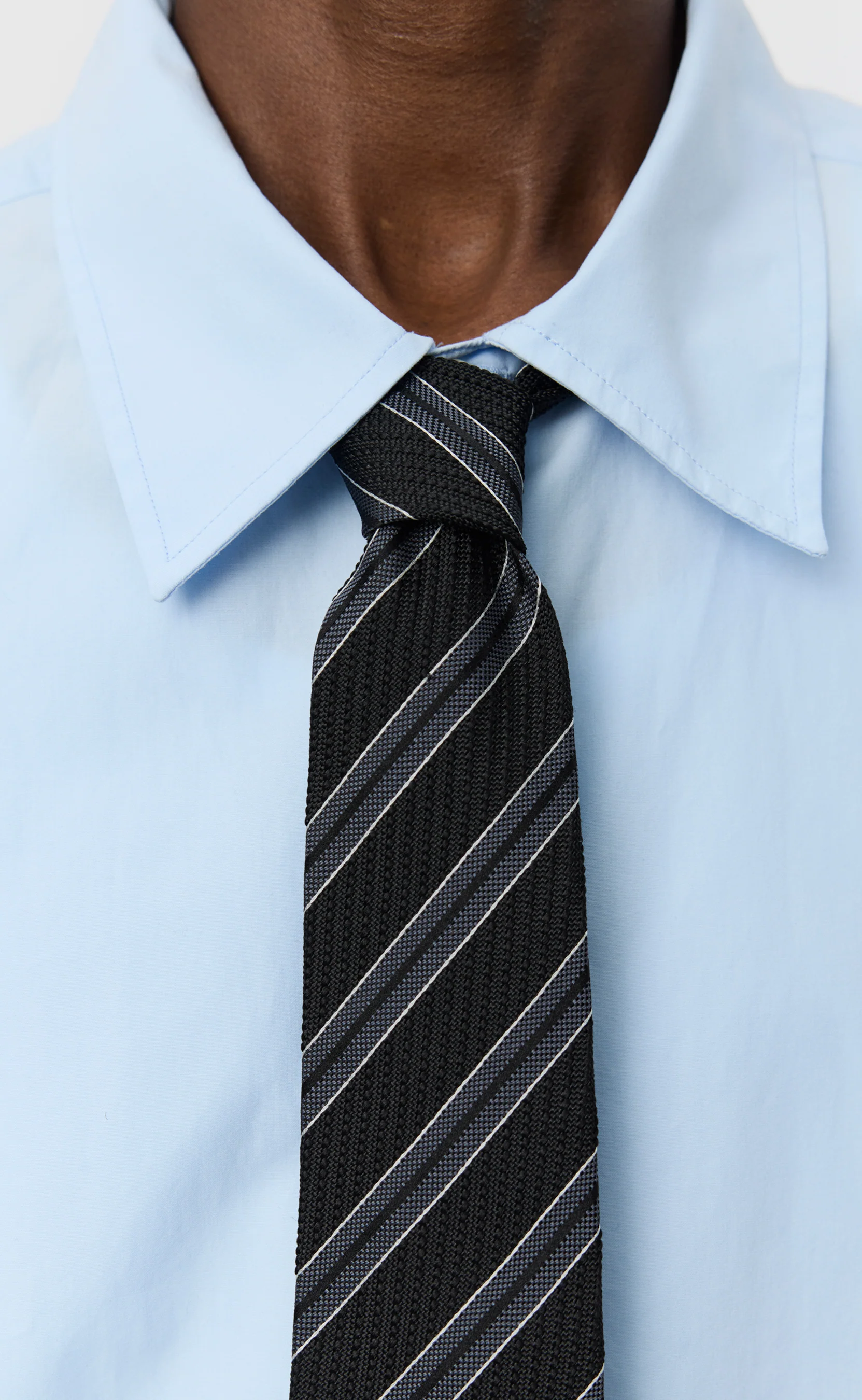 Banquet Tie - Dark Grey Retro Stripe - Image 3