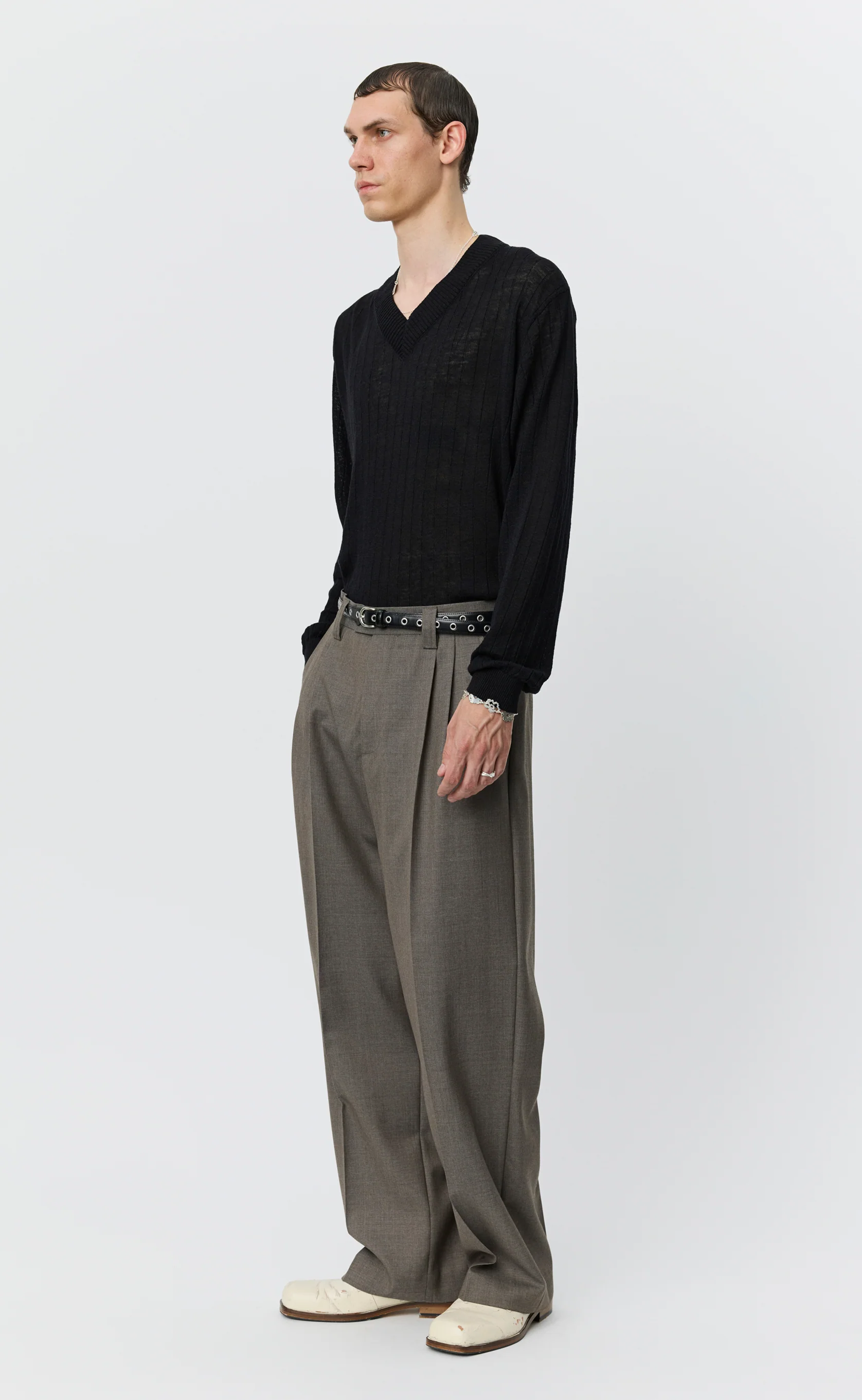Classic Trousers - Light Taupe Wool - Image 3