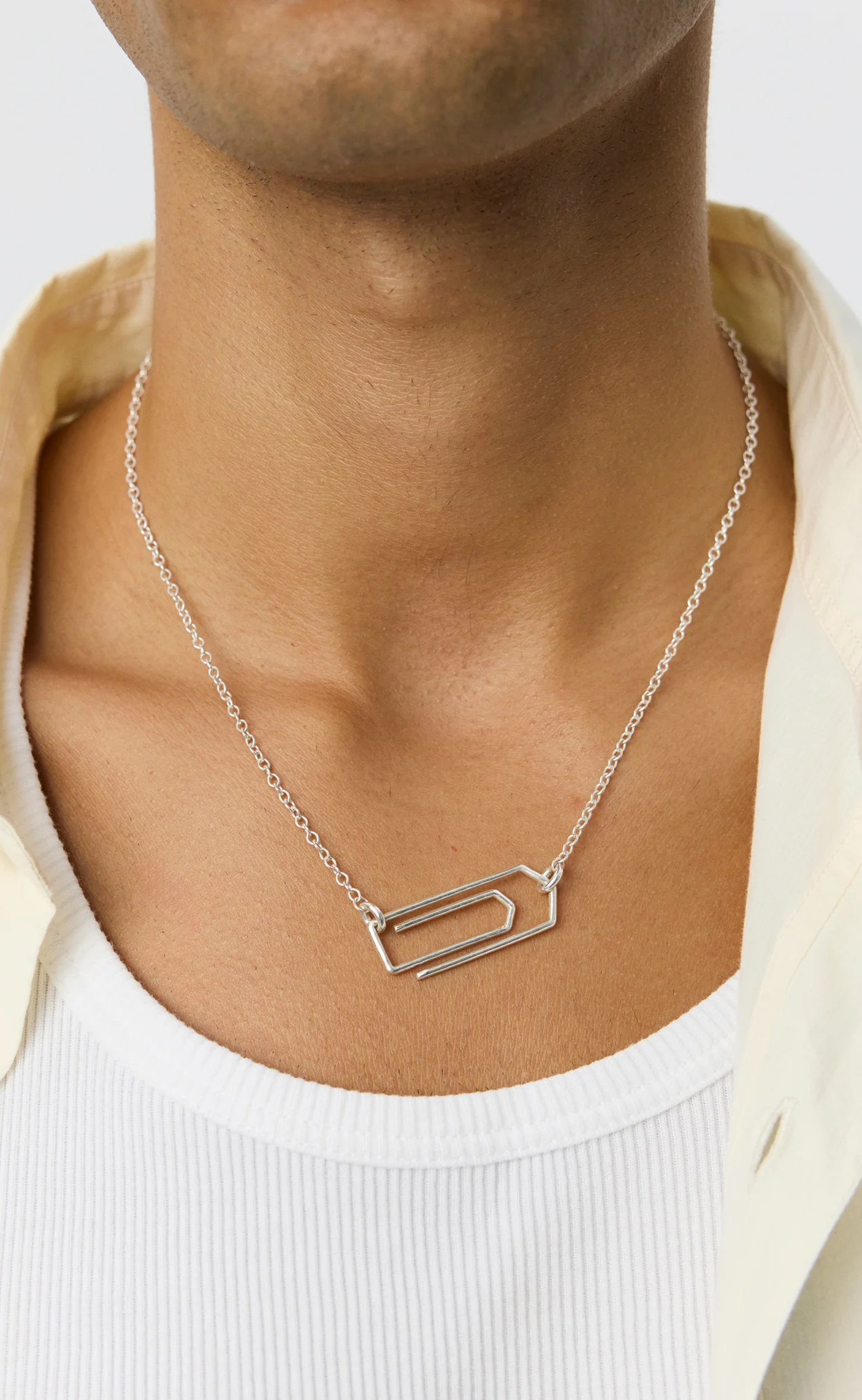 Clip Necklace - Brushed Silver - Image 2