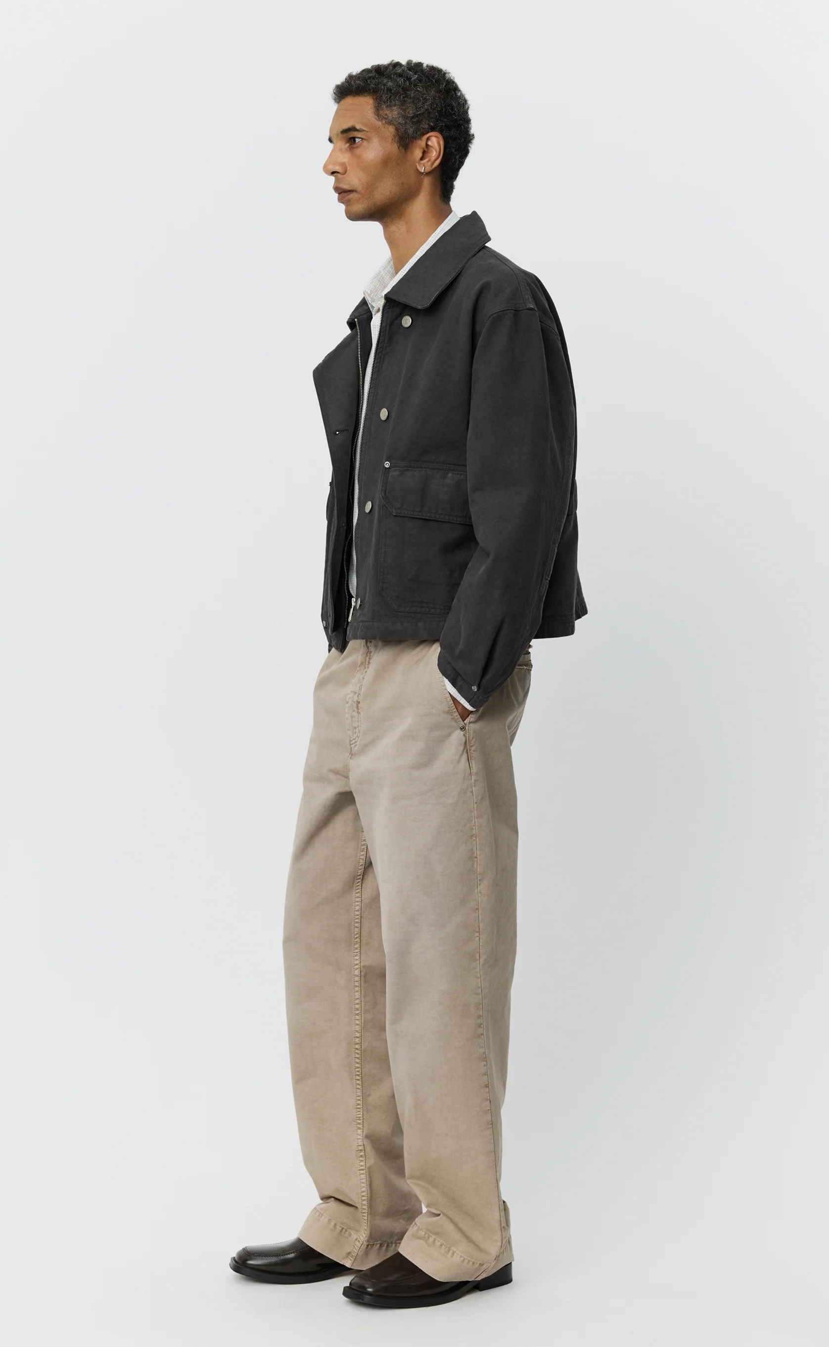 Courier Jacket - Washed Grey Canvas - Image 3