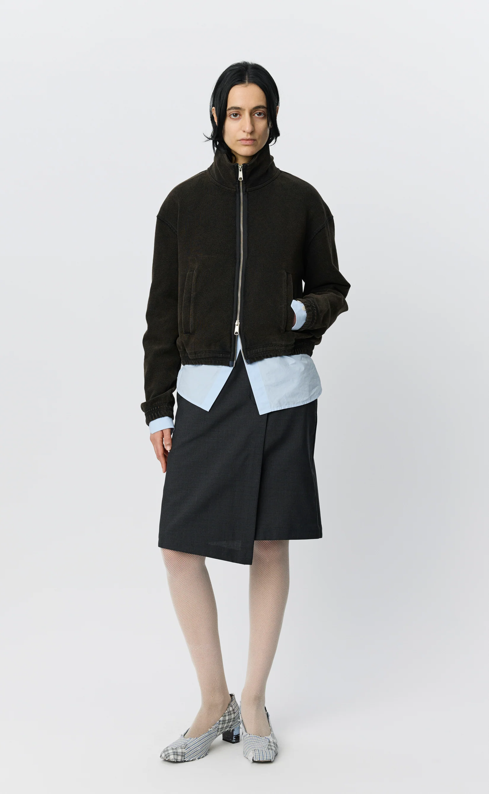 Cropped Covet Full Zip - Burned Black - Image 4