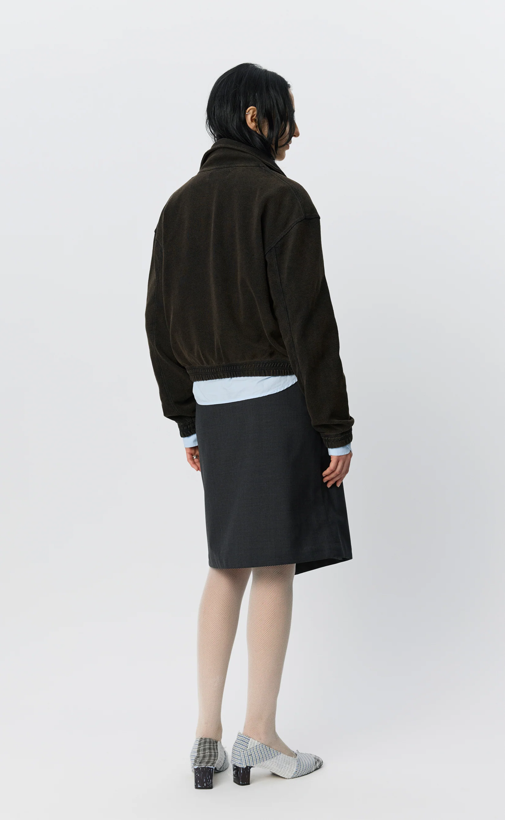 Cropped Covet Full Zip - Burned Black - Image 6