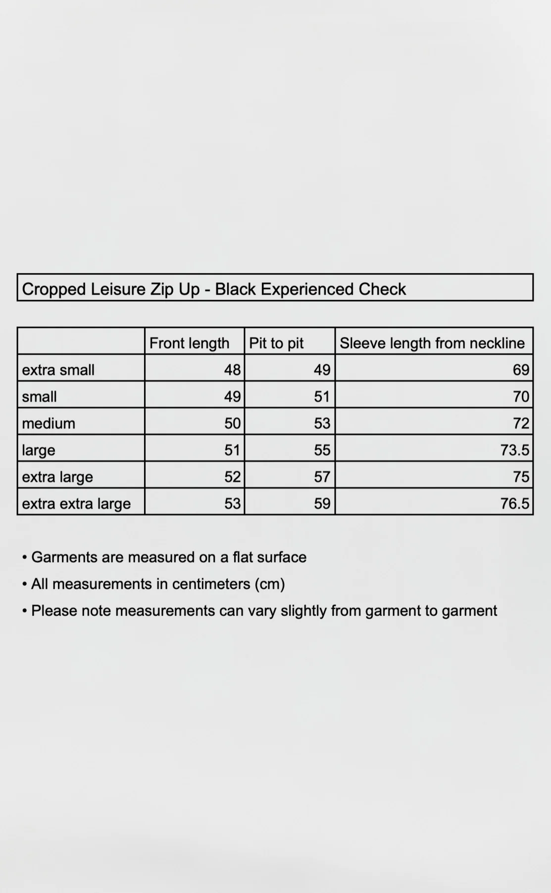 Cropped Leisure Zip Up - Black Experienced Check - Image 6