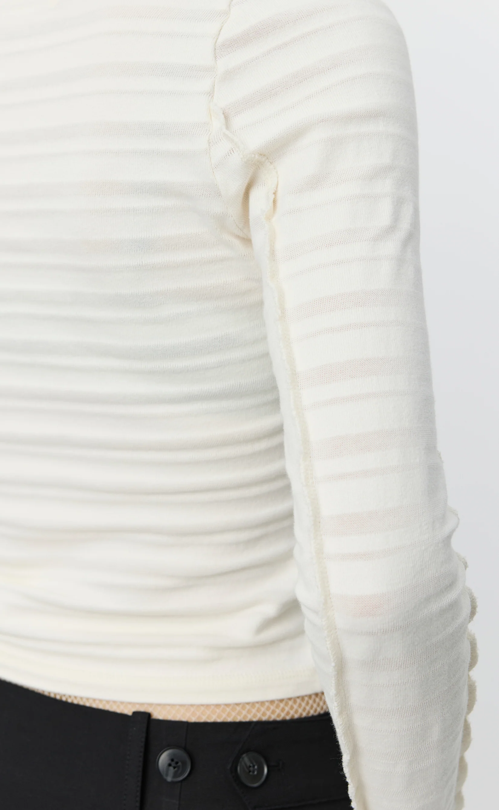 Deep Henley - Off White Stripe - Image 4