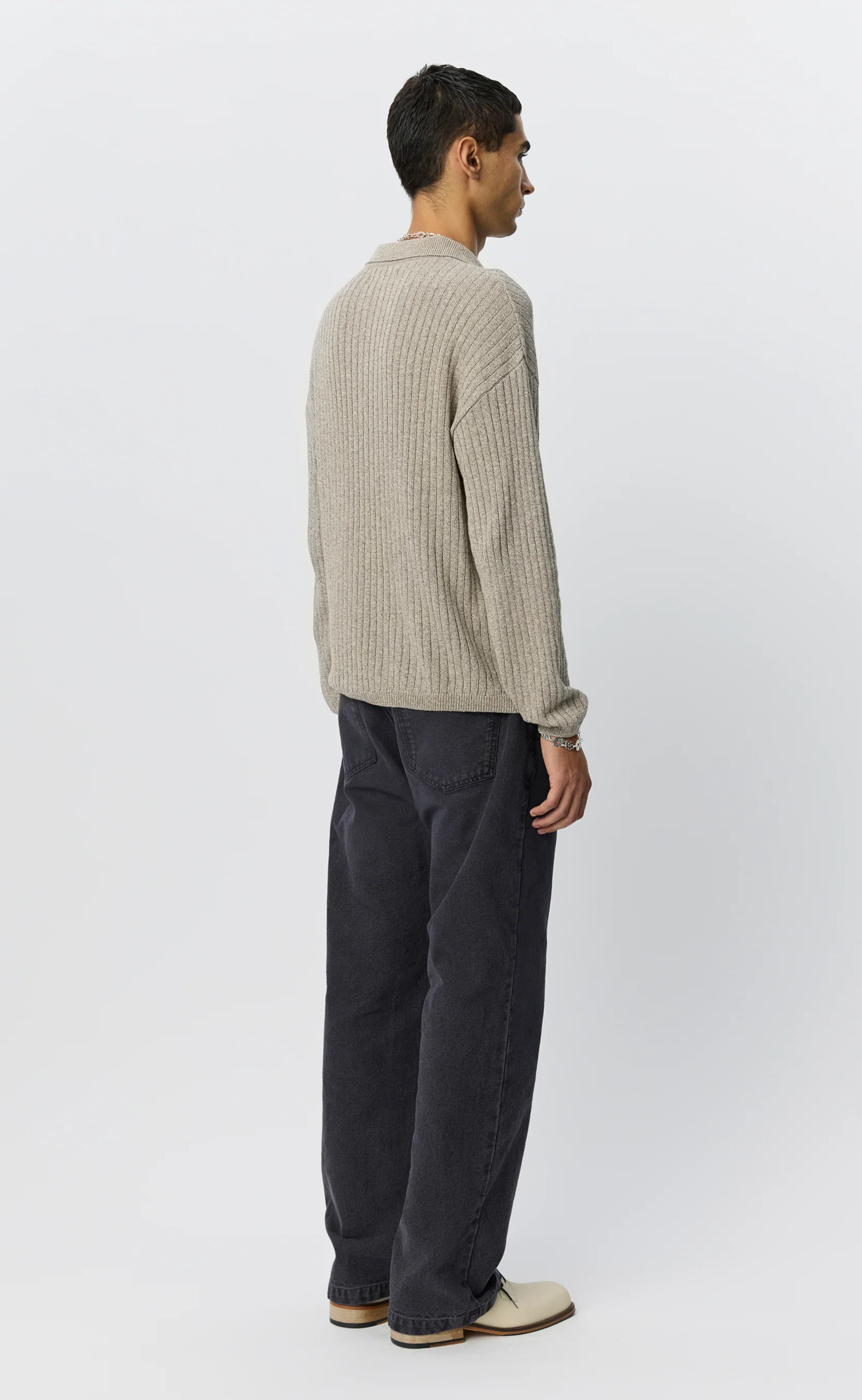 Digit Polo Knit - Oatmeal Grains - Image 3