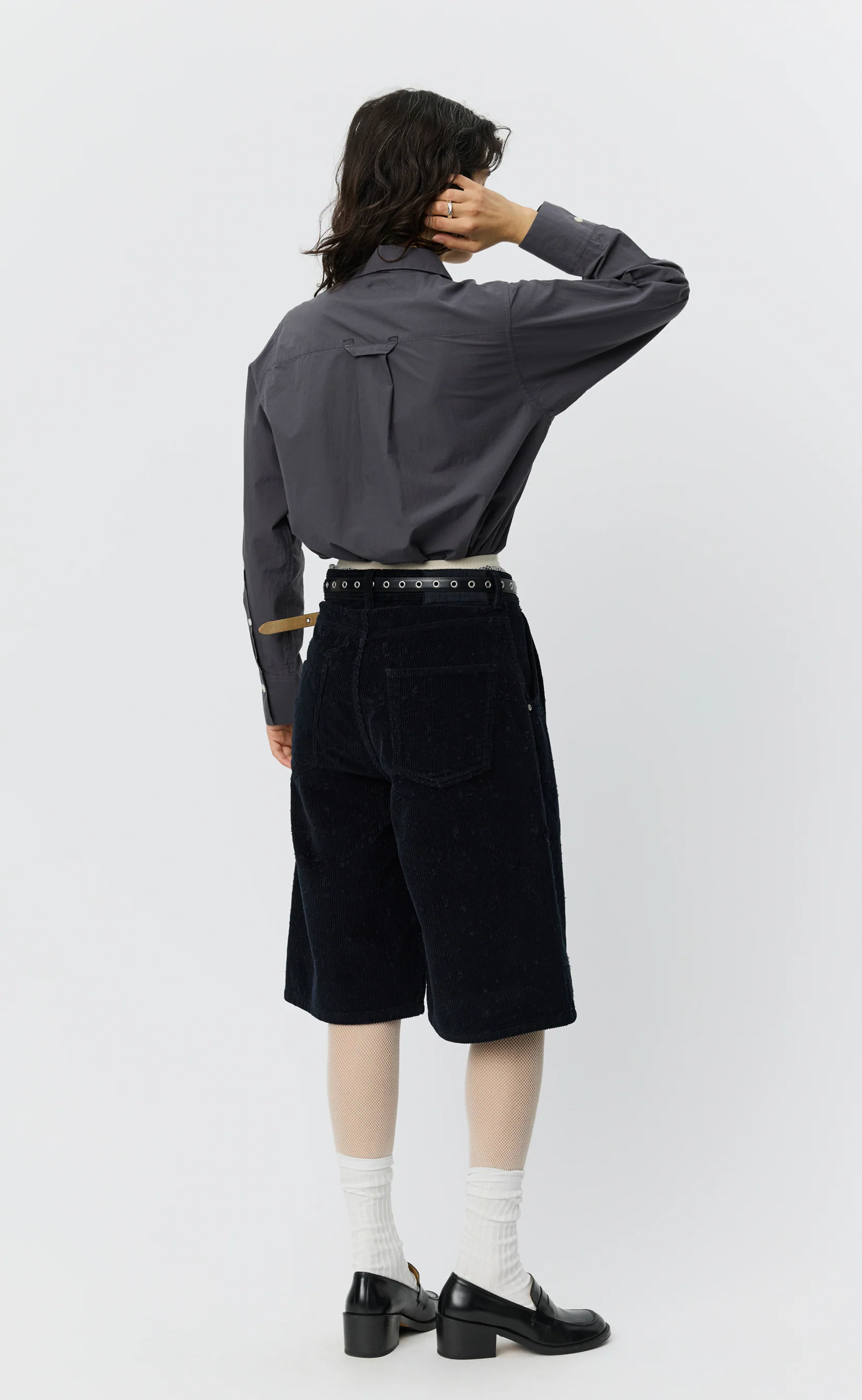 Editional Cord Shorts - Black Punch Out - Image 3