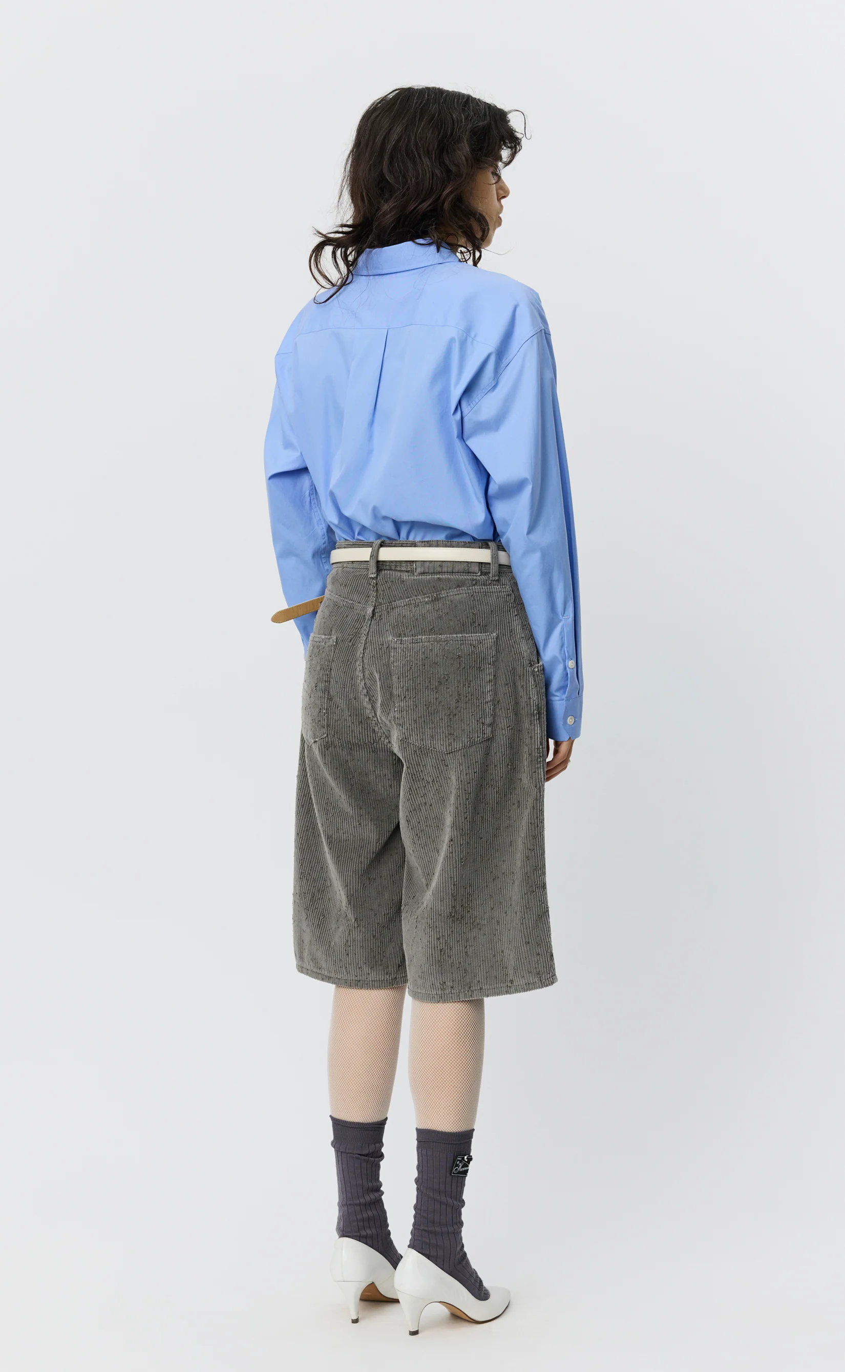 Editional Cord Shorts - Taupe Punch Out - Image 3