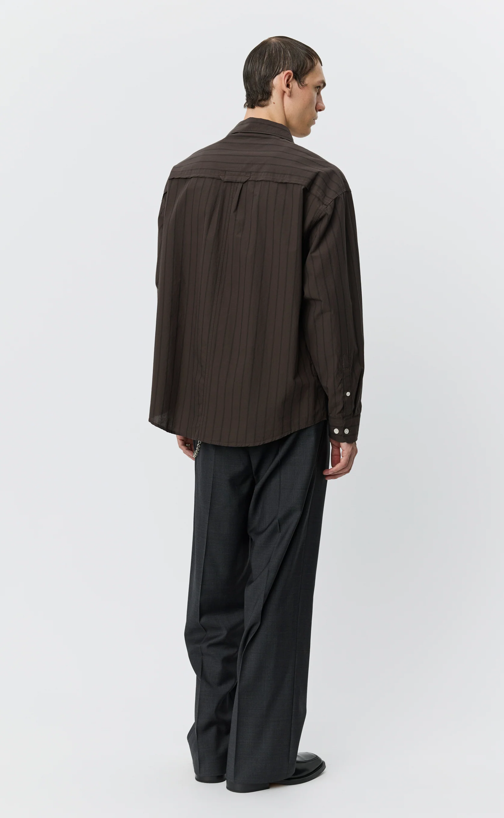 Essay Shirt - Dark Brown Triple Stripe - Image 3