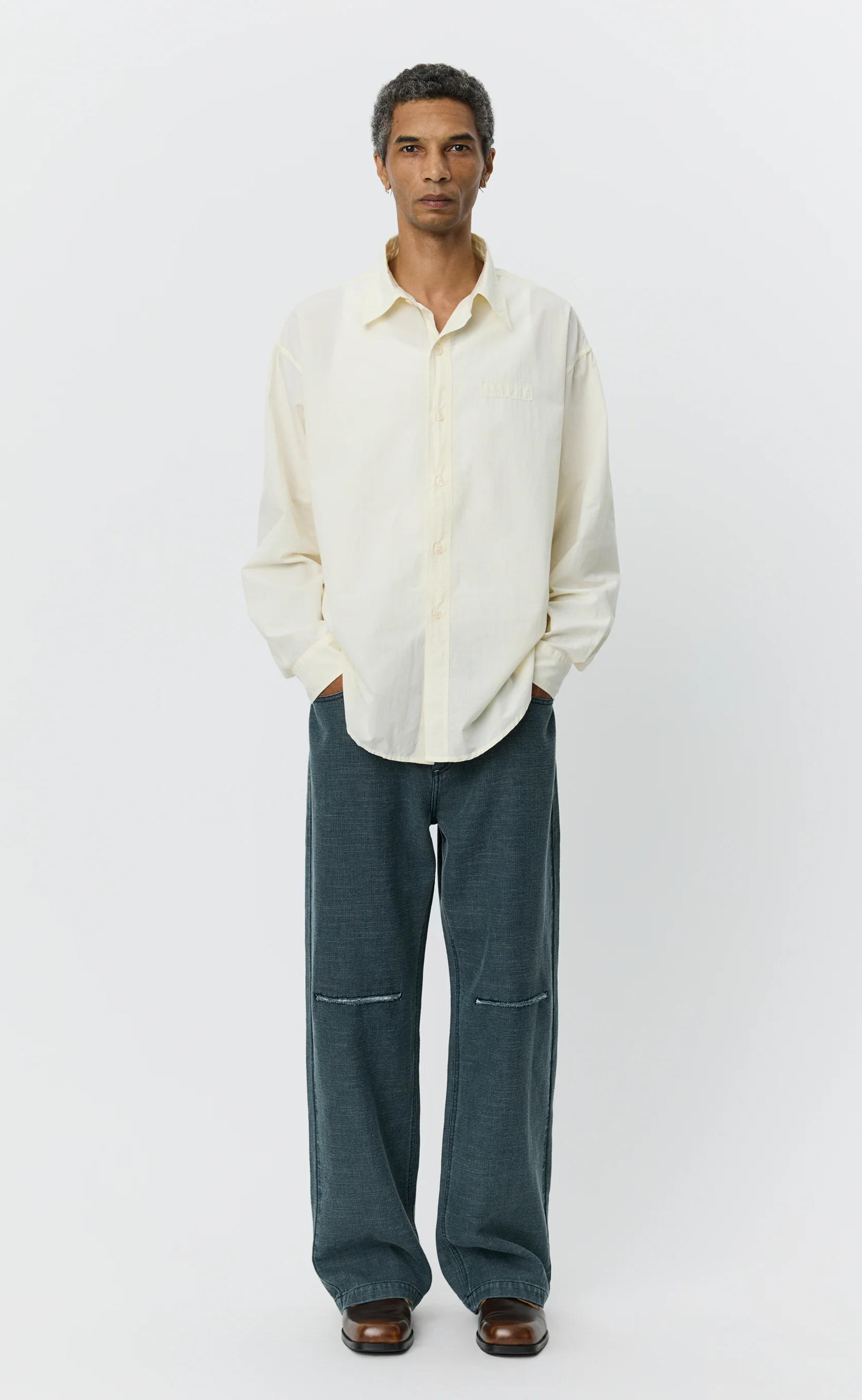 Essay Shirt - Off White Micro Check - Image 2