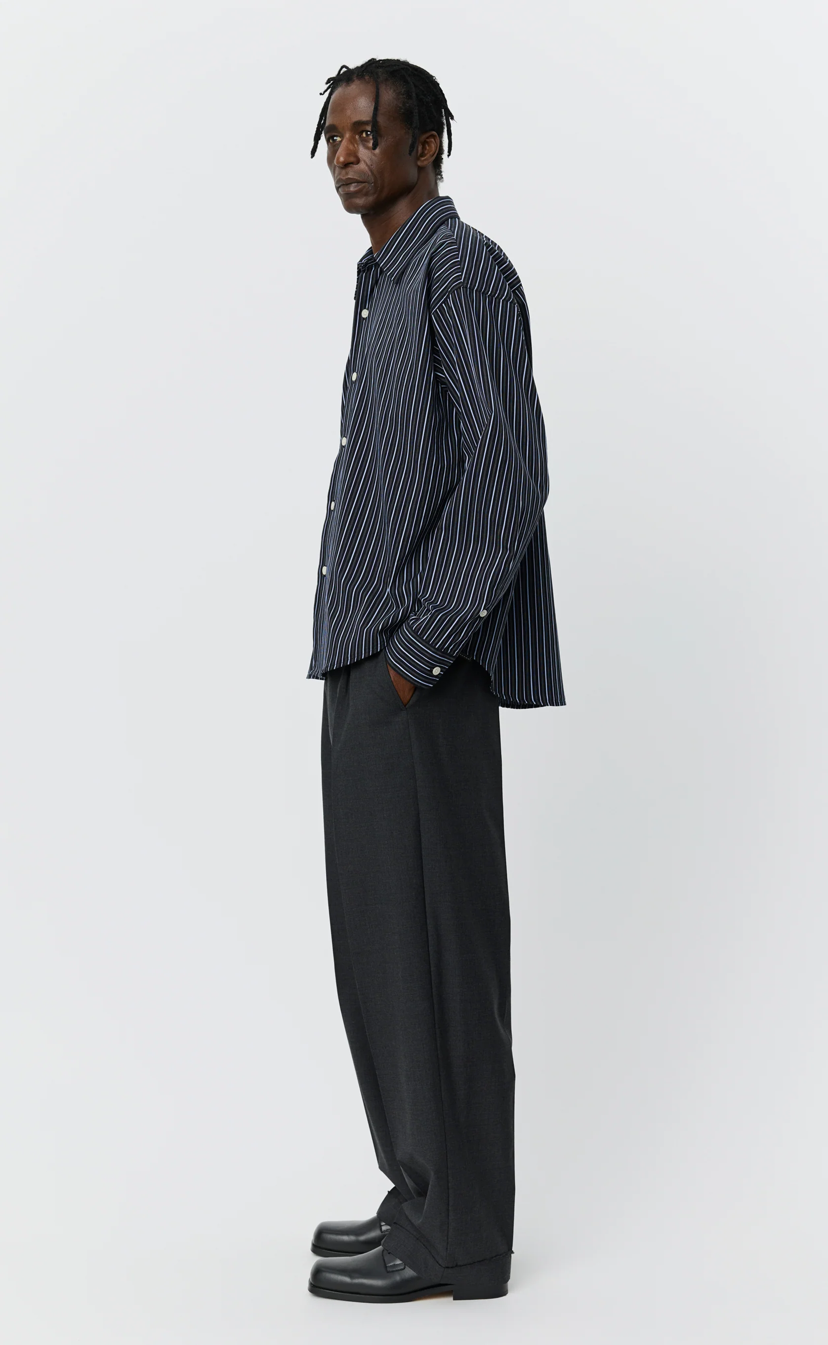 Exact Shirt - Black Office Stripe - Image 2