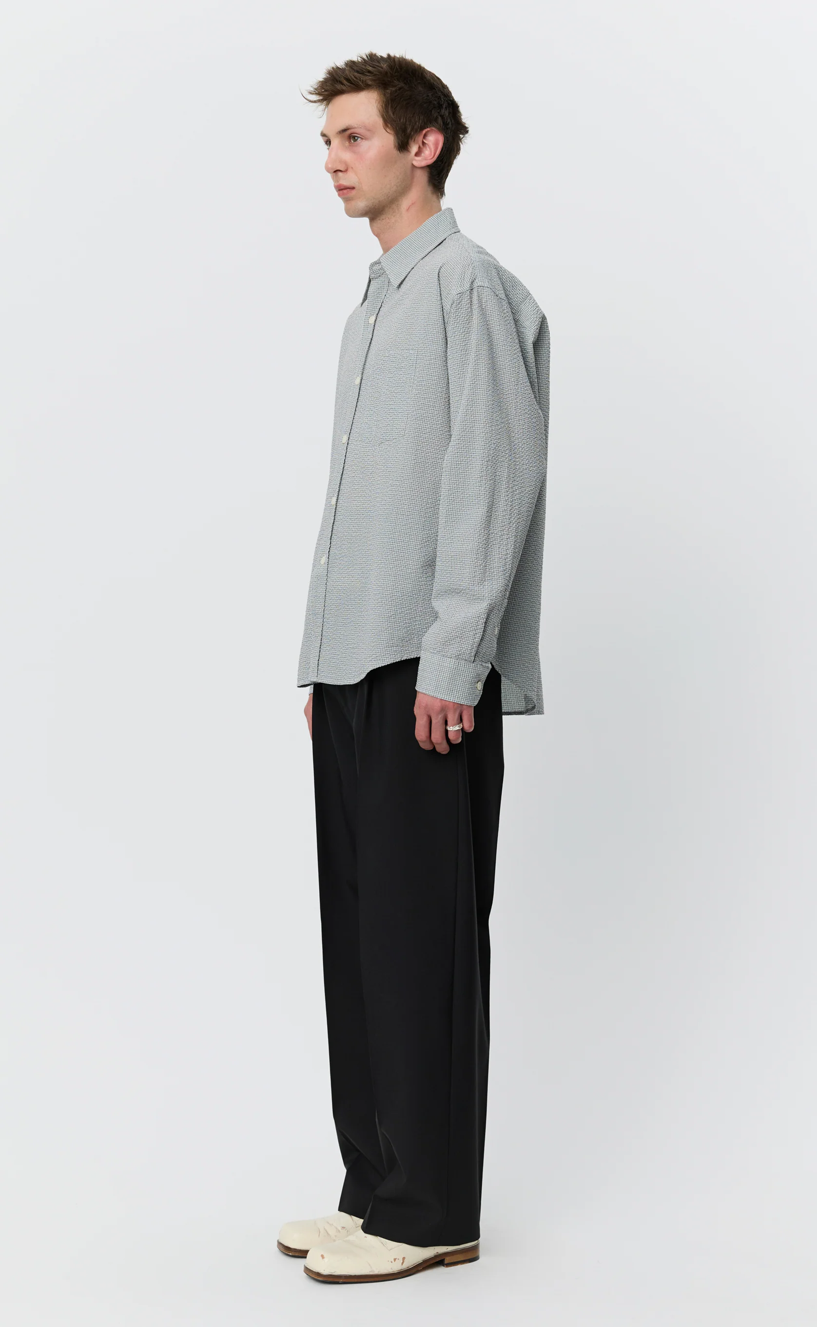 Executive Shirt - Textured Bottle Grey Check - Image 2