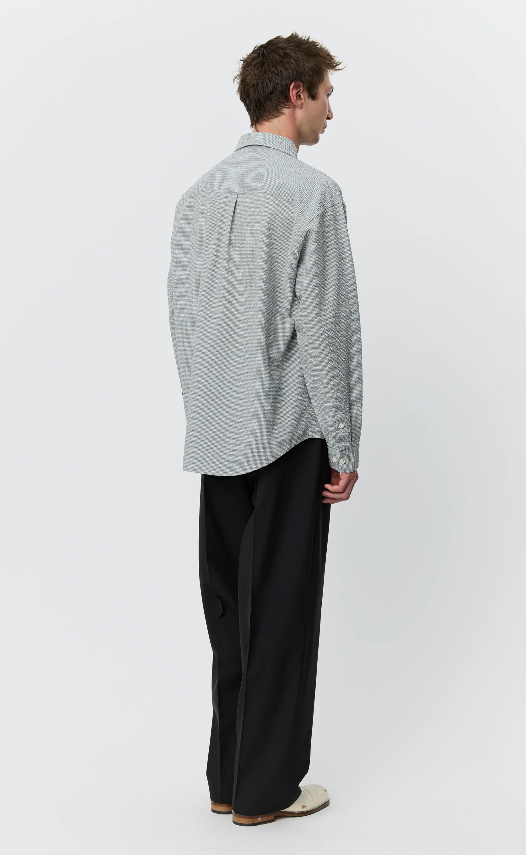 Executive Shirt - Textured Bottle Grey Check - Image 3