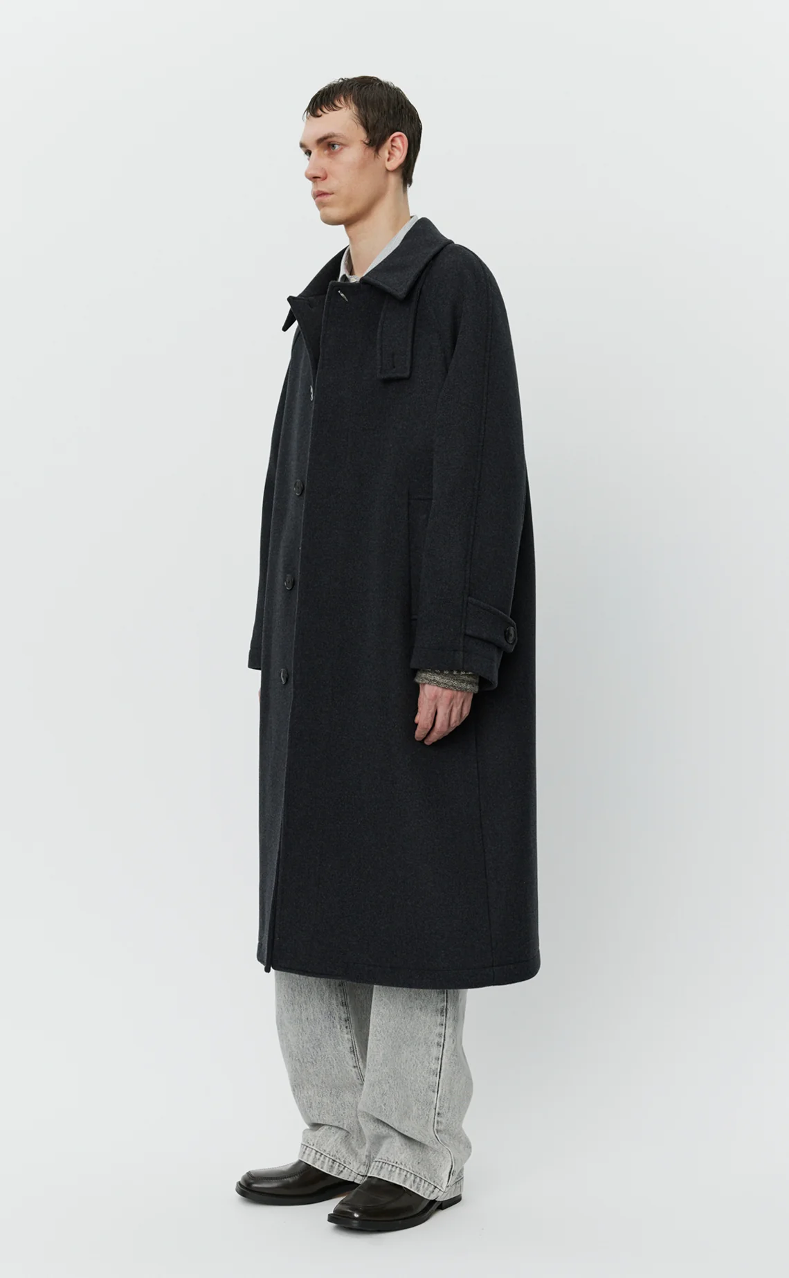 Installation Coat  - Dark Grey Recycled Wool - Image 3