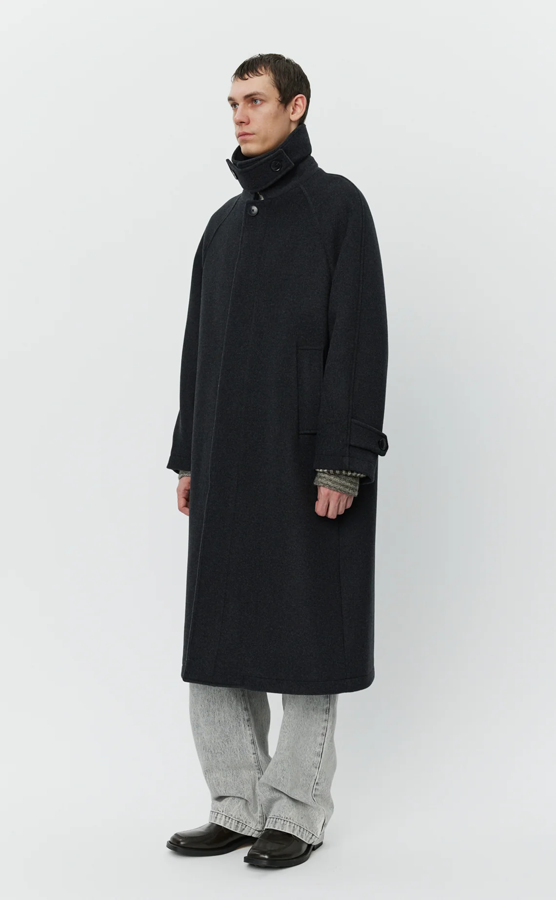 Installation Coat  - Dark Grey Recycled Wool - Image 5