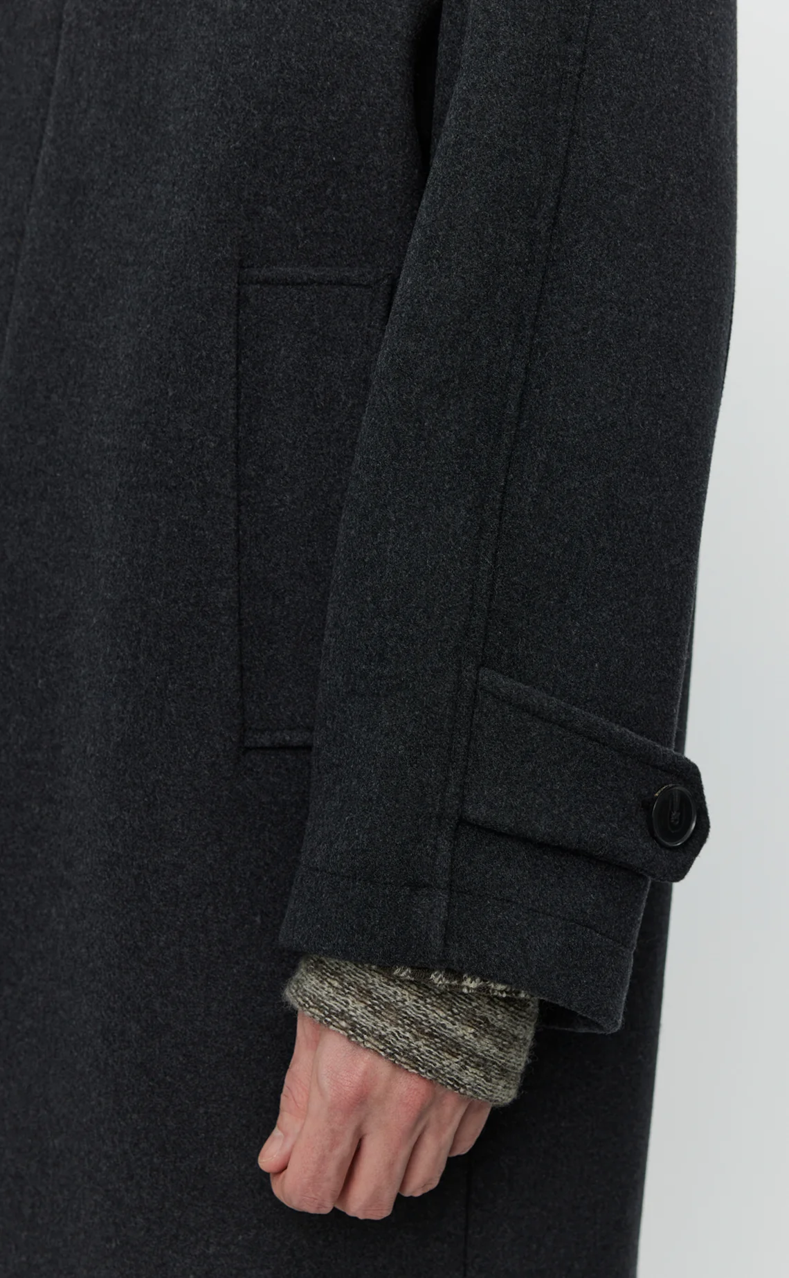 Installation Coat  - Dark Grey Recycled Wool - Image 7