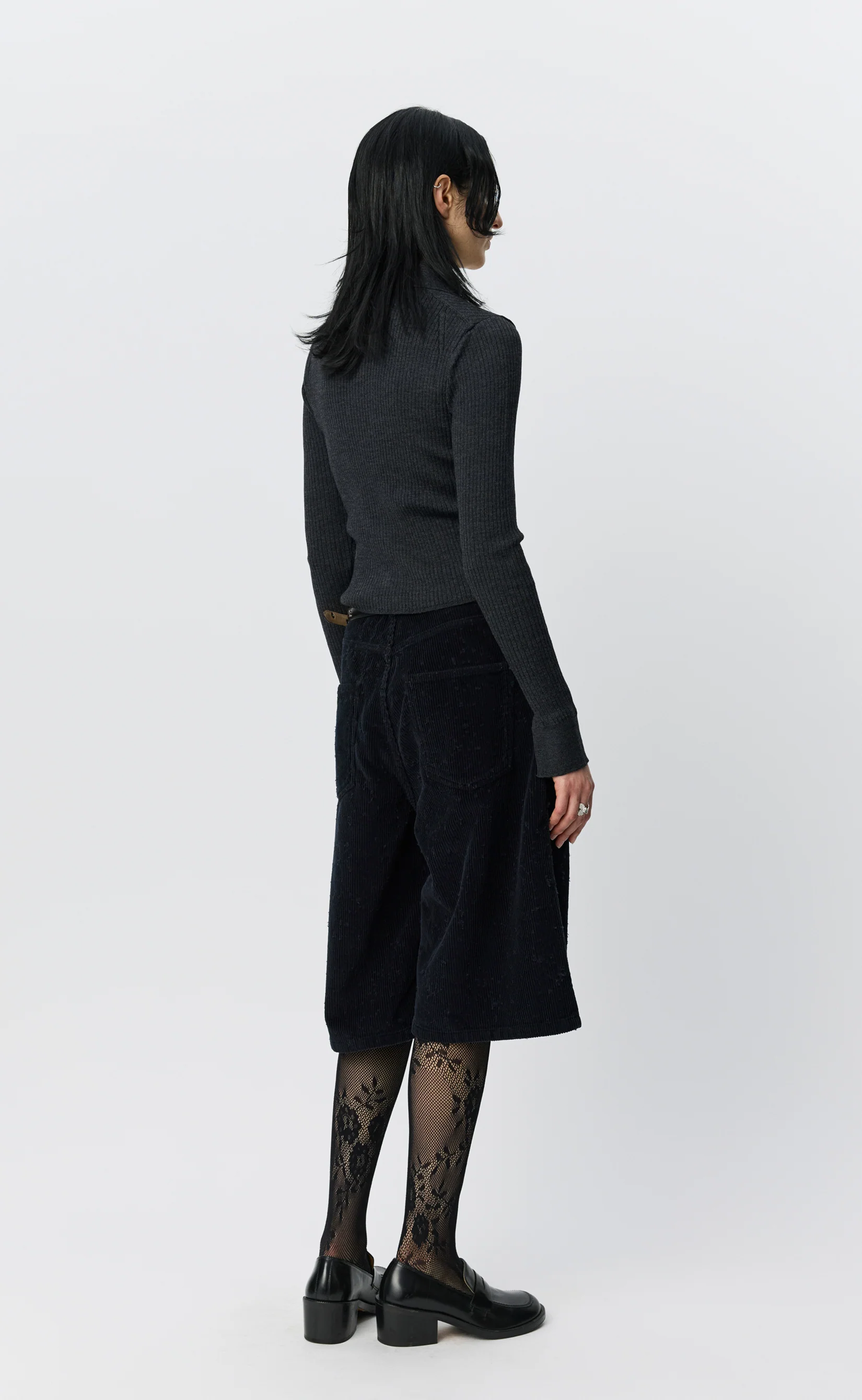 Knitted Rib Shirt - Washed Graphite - Image 3