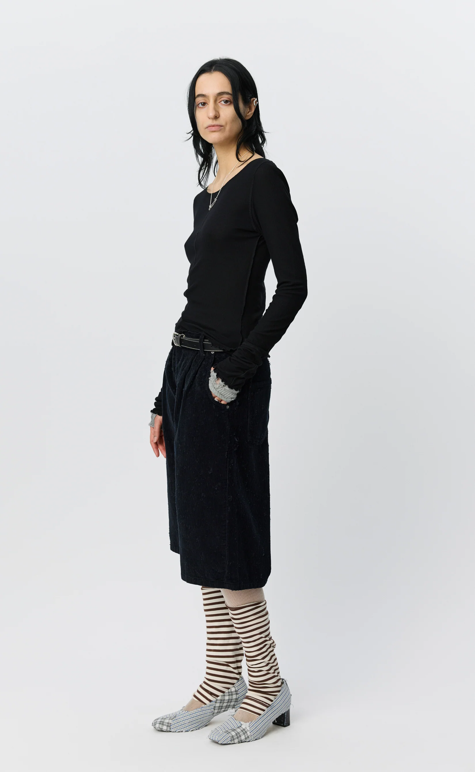 LS Flatlock Tee - Black Rib - Image 3