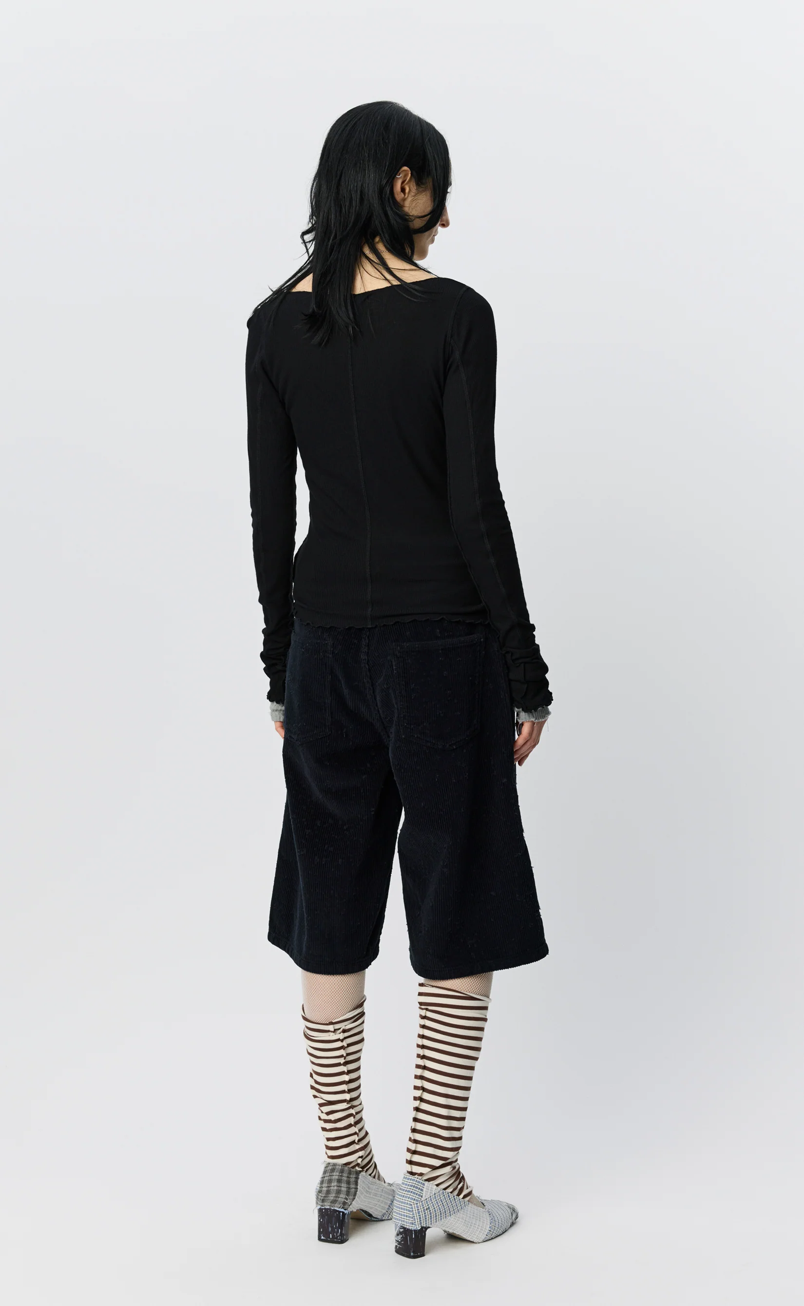 LS Flatlock Tee - Black Rib - Image 4