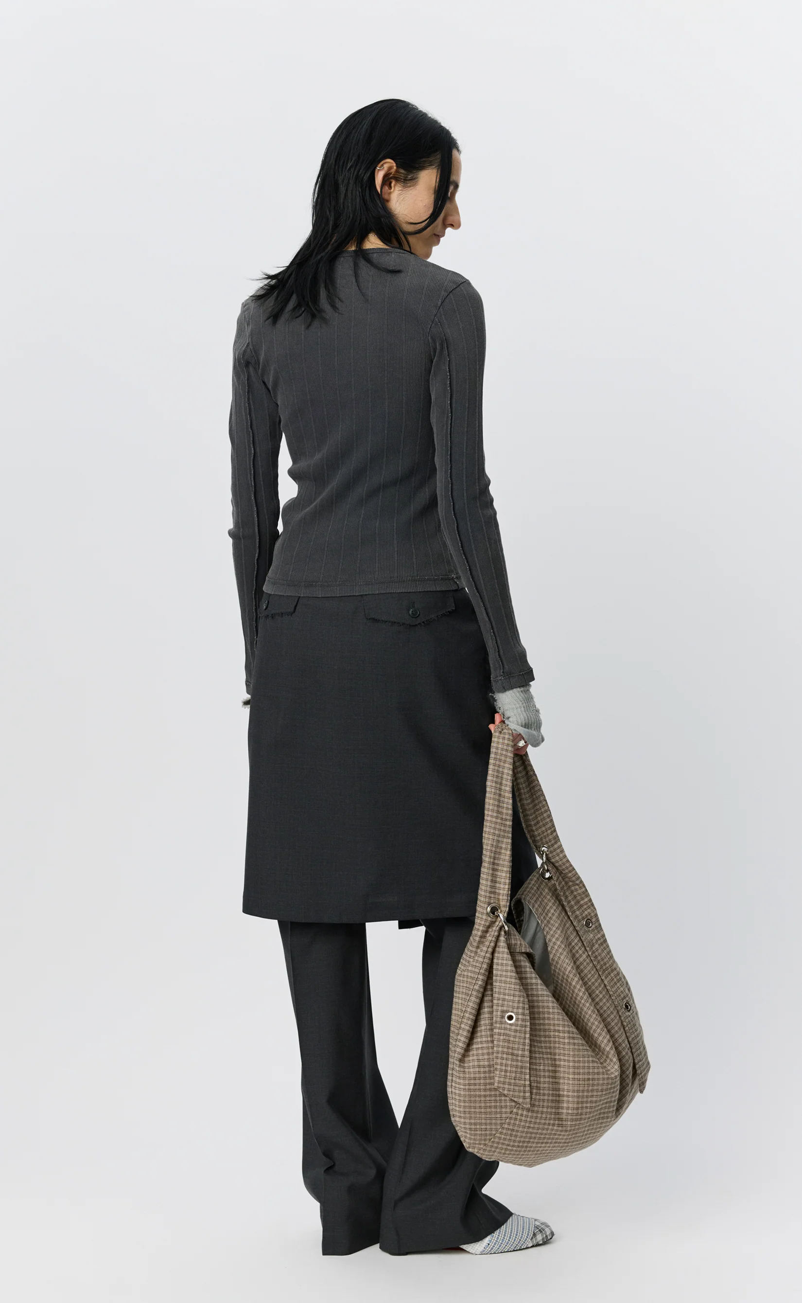 LS Rib Tee - Washed Graphite - Image 3