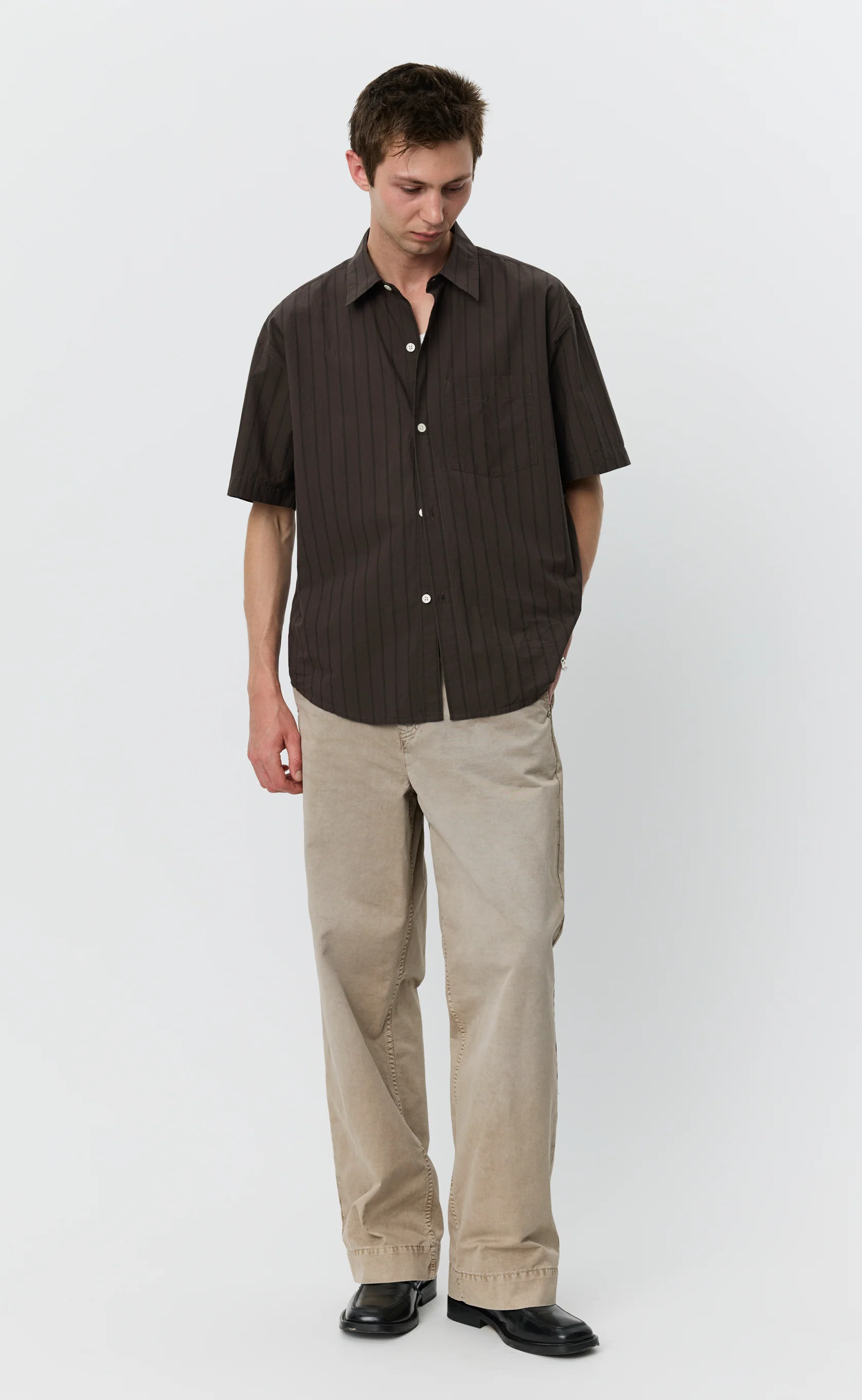 New Input Shirt - Dark Brown Triple Stripe - Image 2