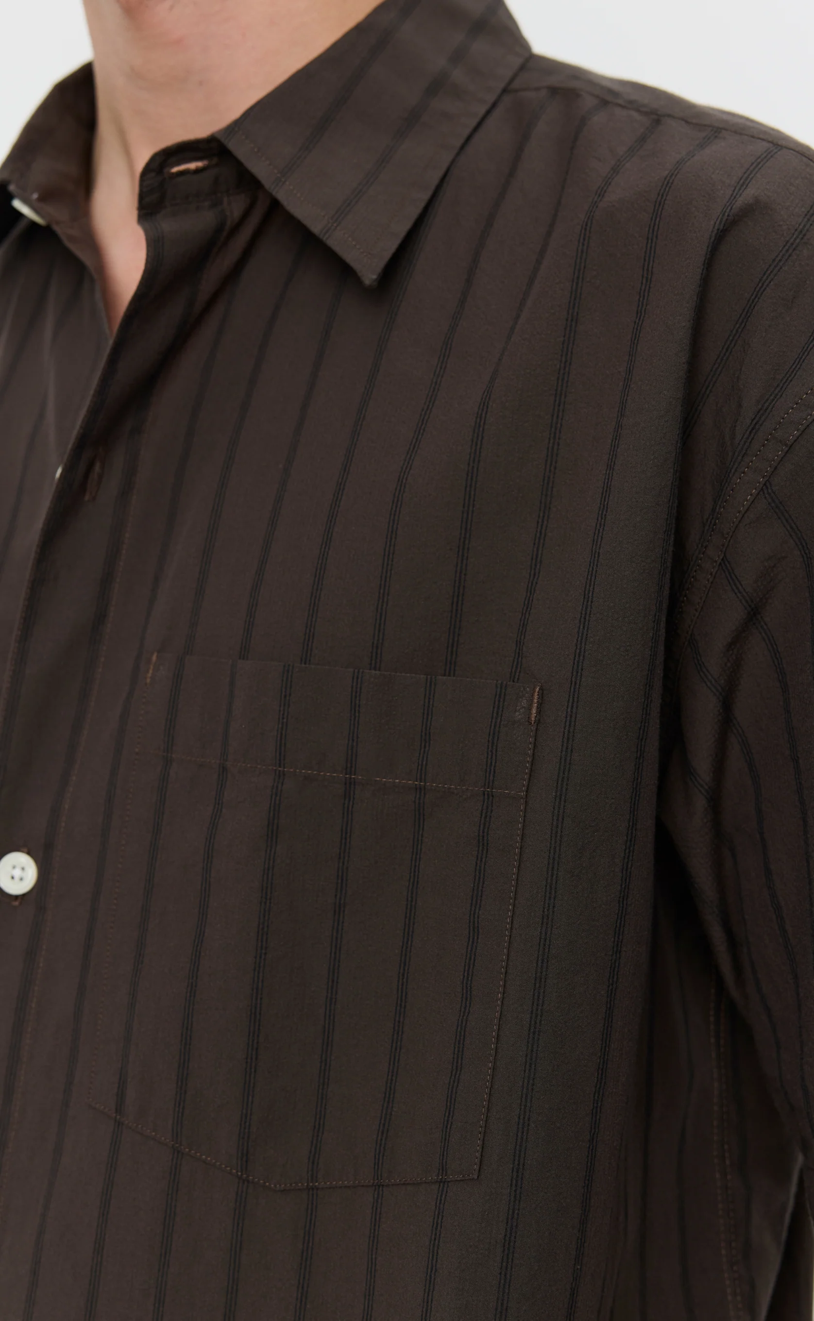 New Input Shirt - Dark Brown Triple Stripe - Image 4