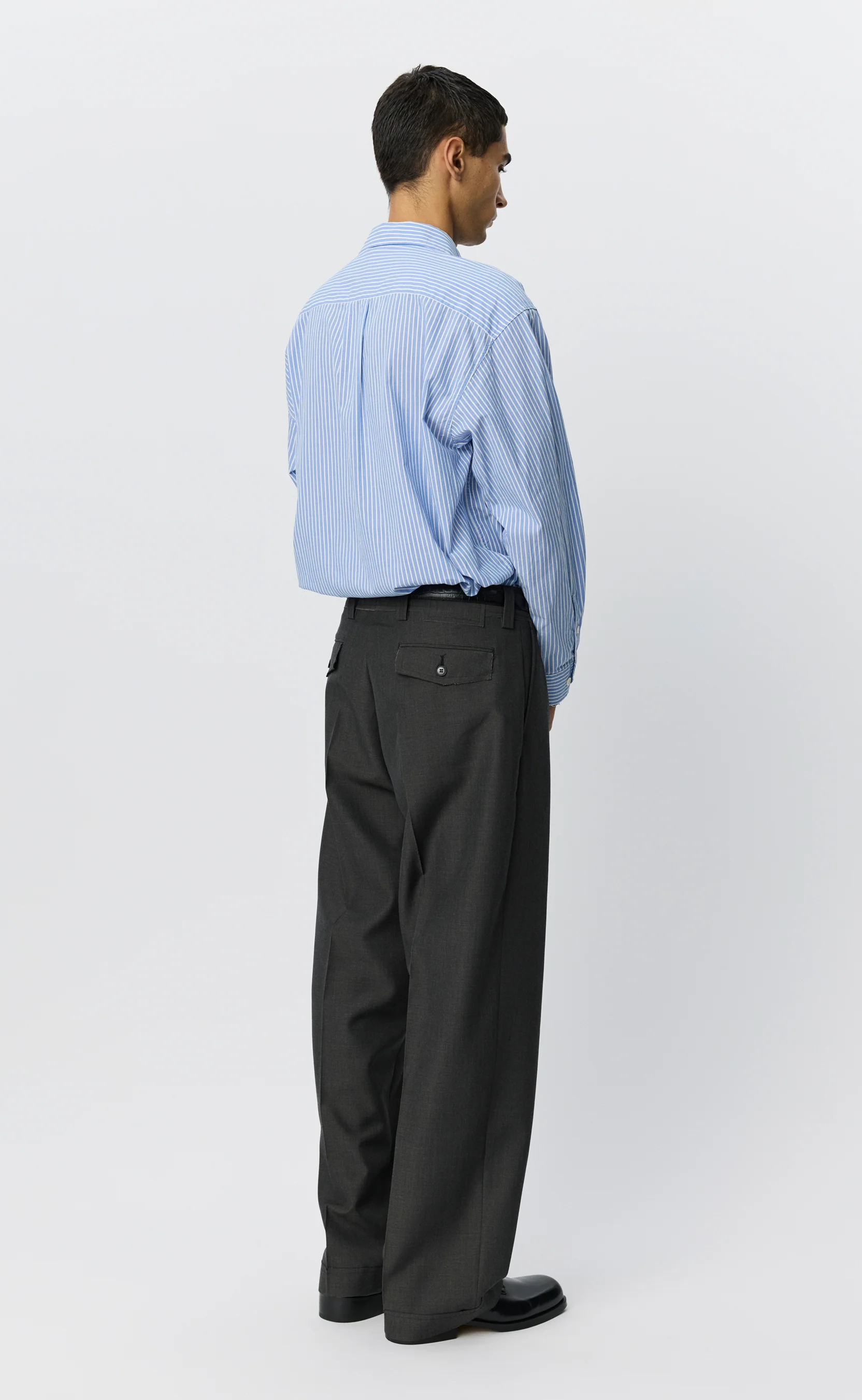 Patch Trousers - Grey Dry Wool - Image 4