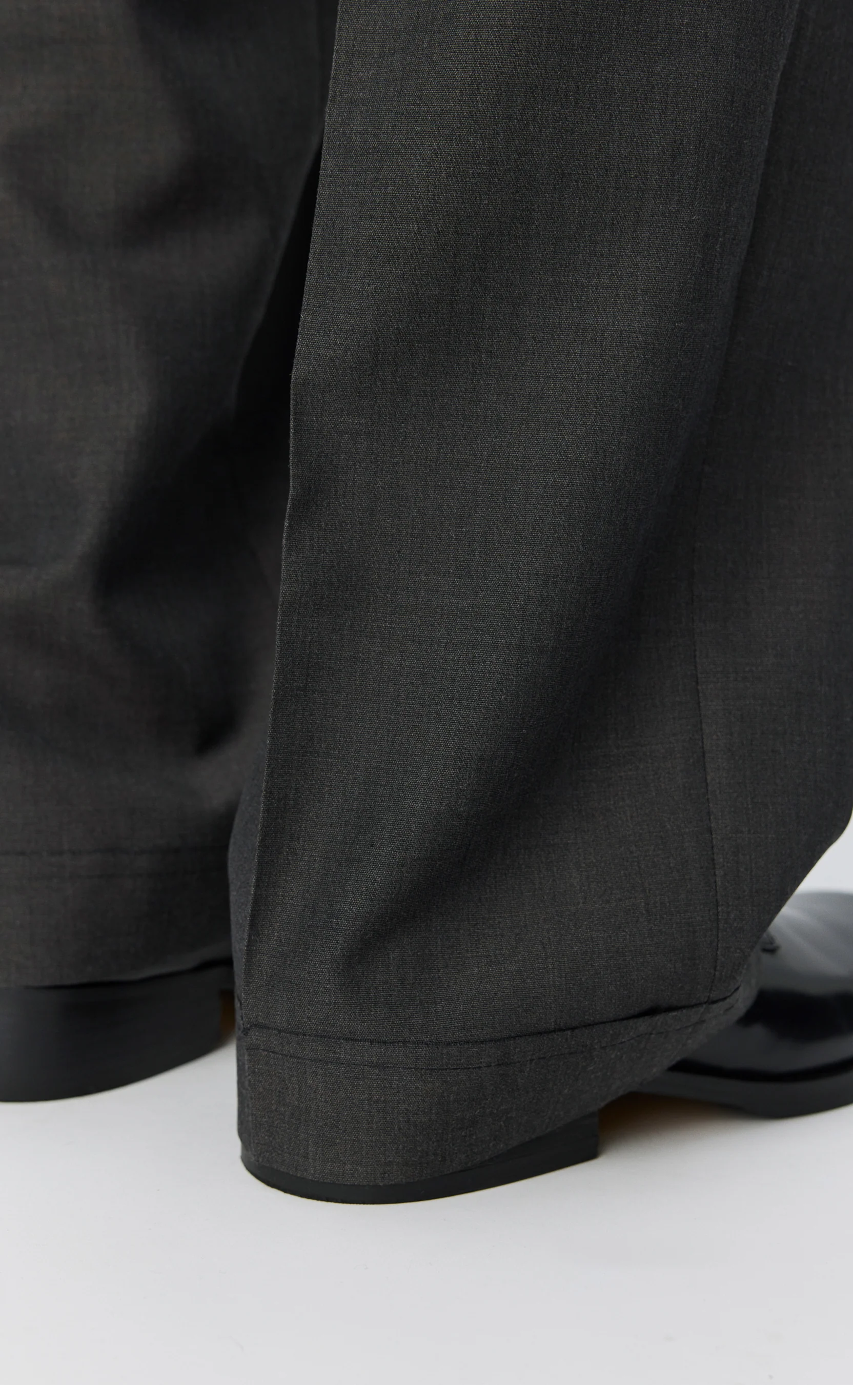 Patch Trousers - Grey Dry Wool - Image 6