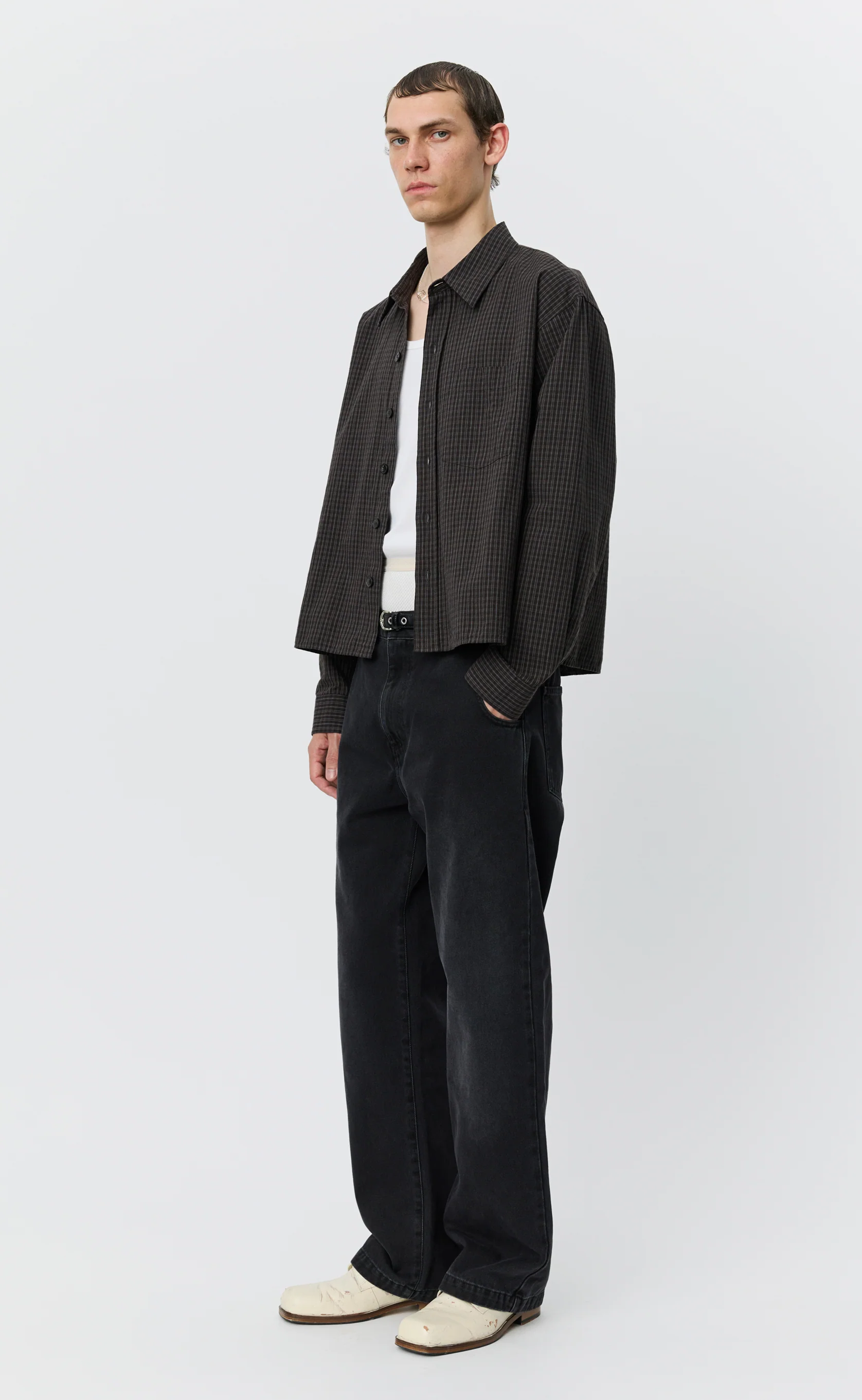 Priority Shirt - Dark Linen Check - Image 2