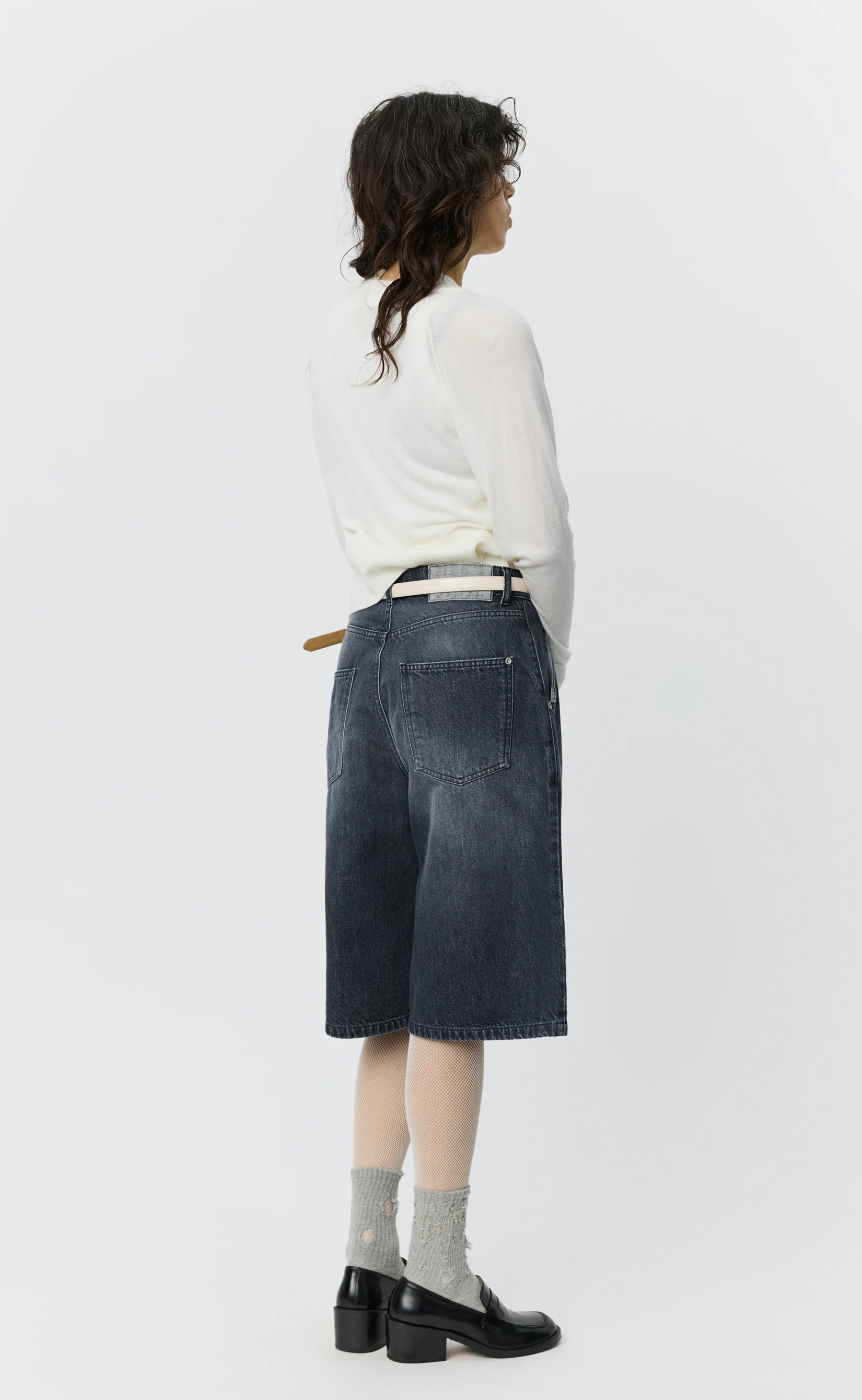 Rivet Shorts - Stonewashed Grey - Image 3