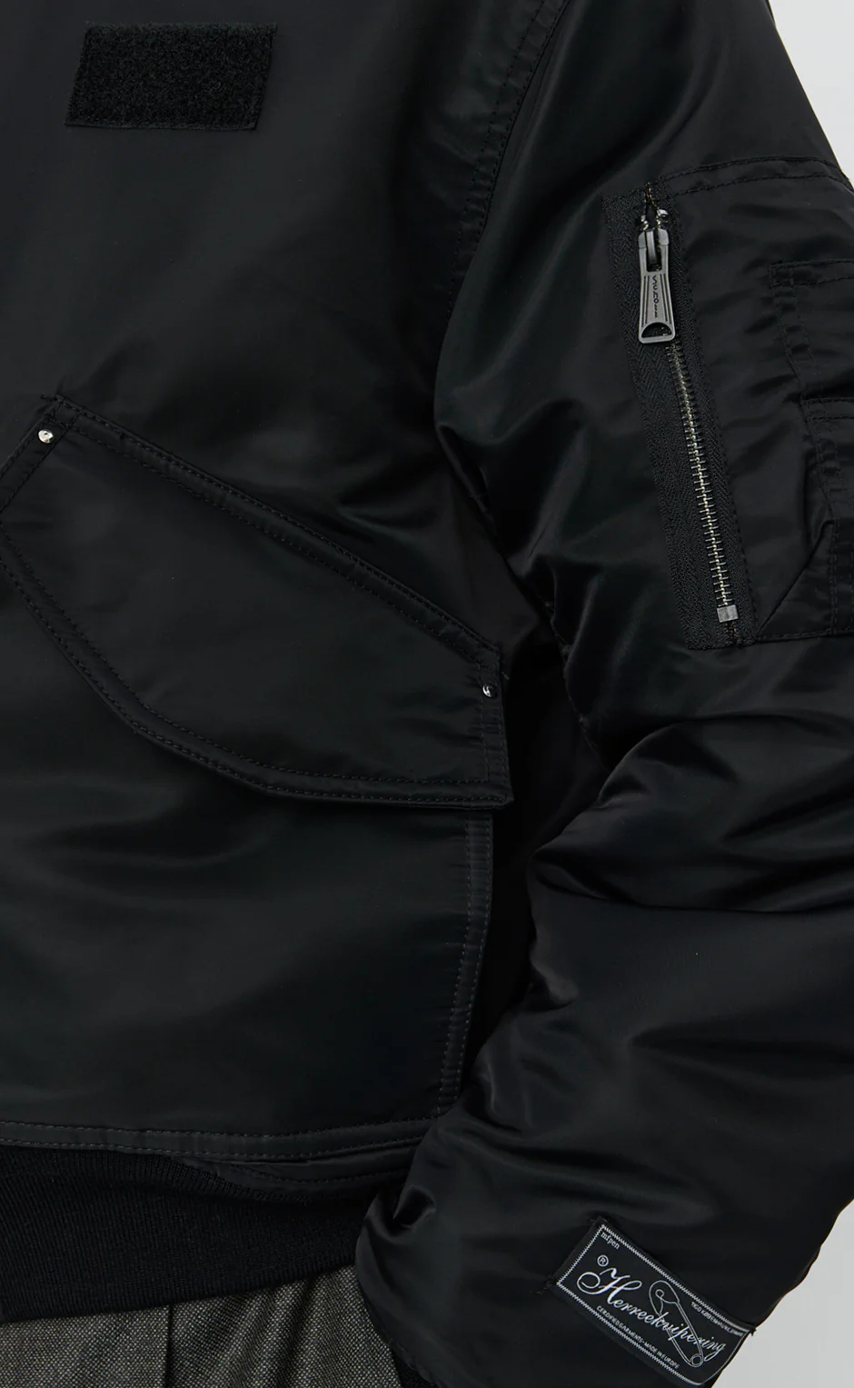 Schott CWU Bomber - Black Recycled Nylon - Image 5