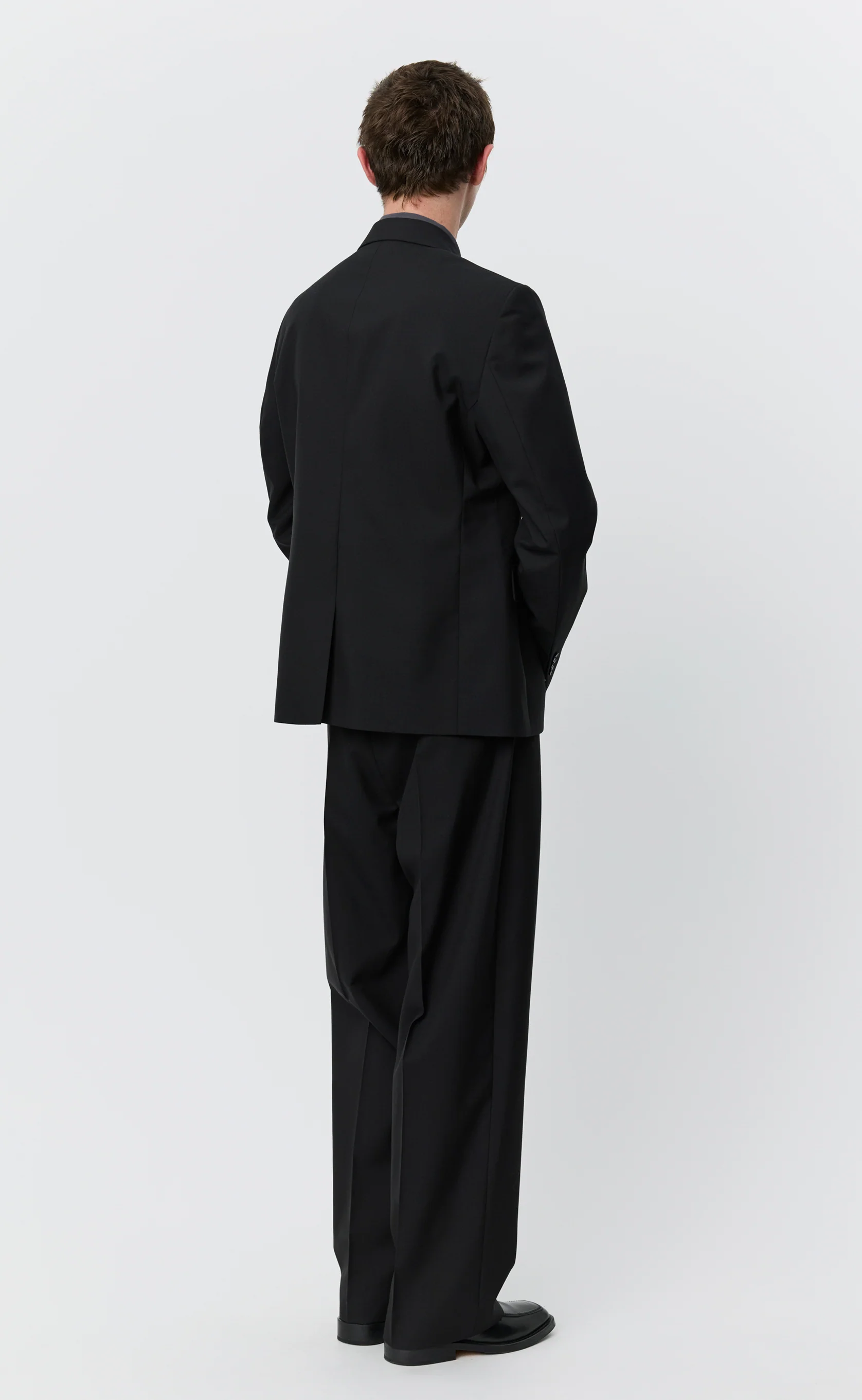 Single Breasted Blazer - Black Tropical Wool - Image 3