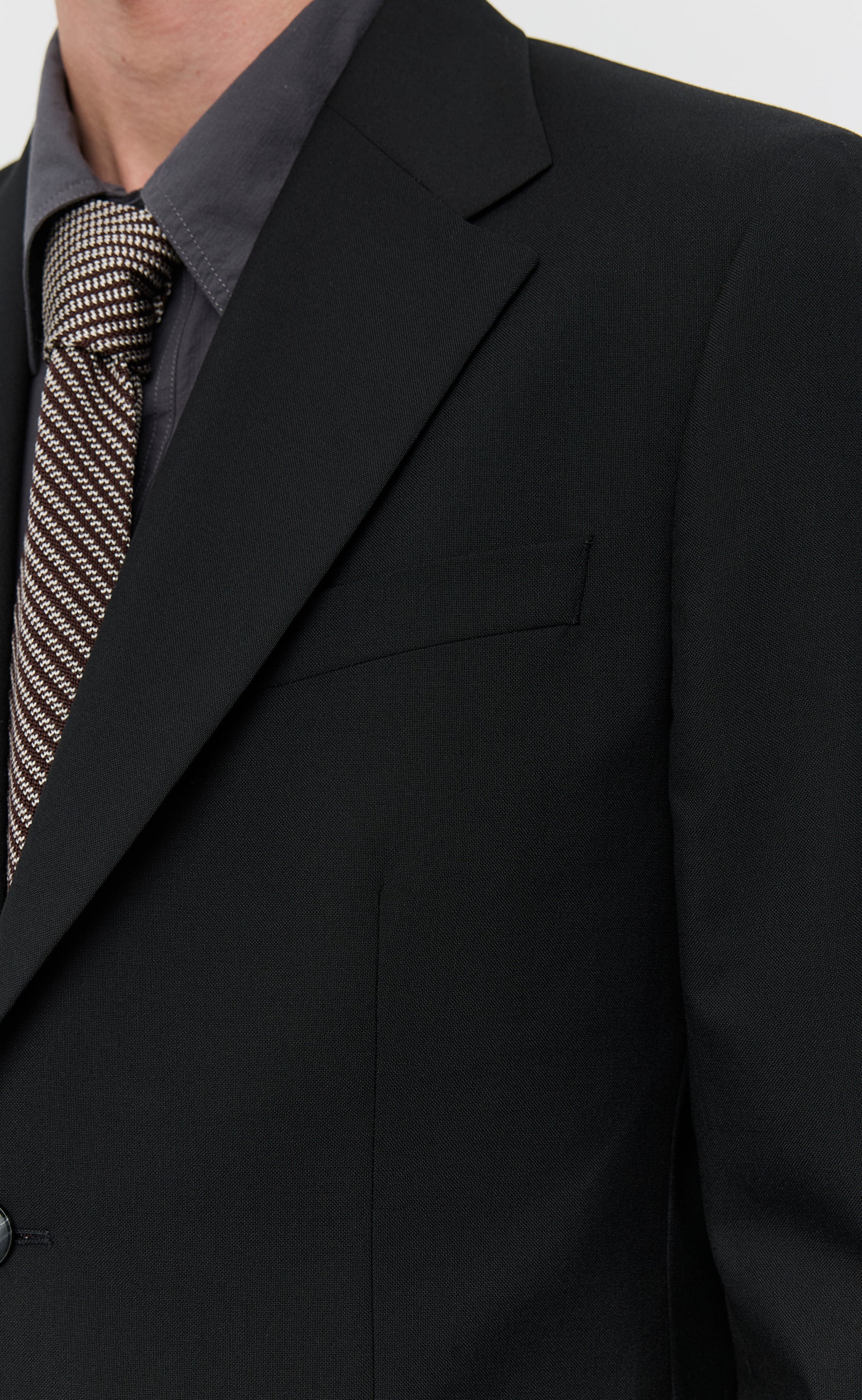 Single Breasted Blazer - Black Tropical Wool - Image 4
