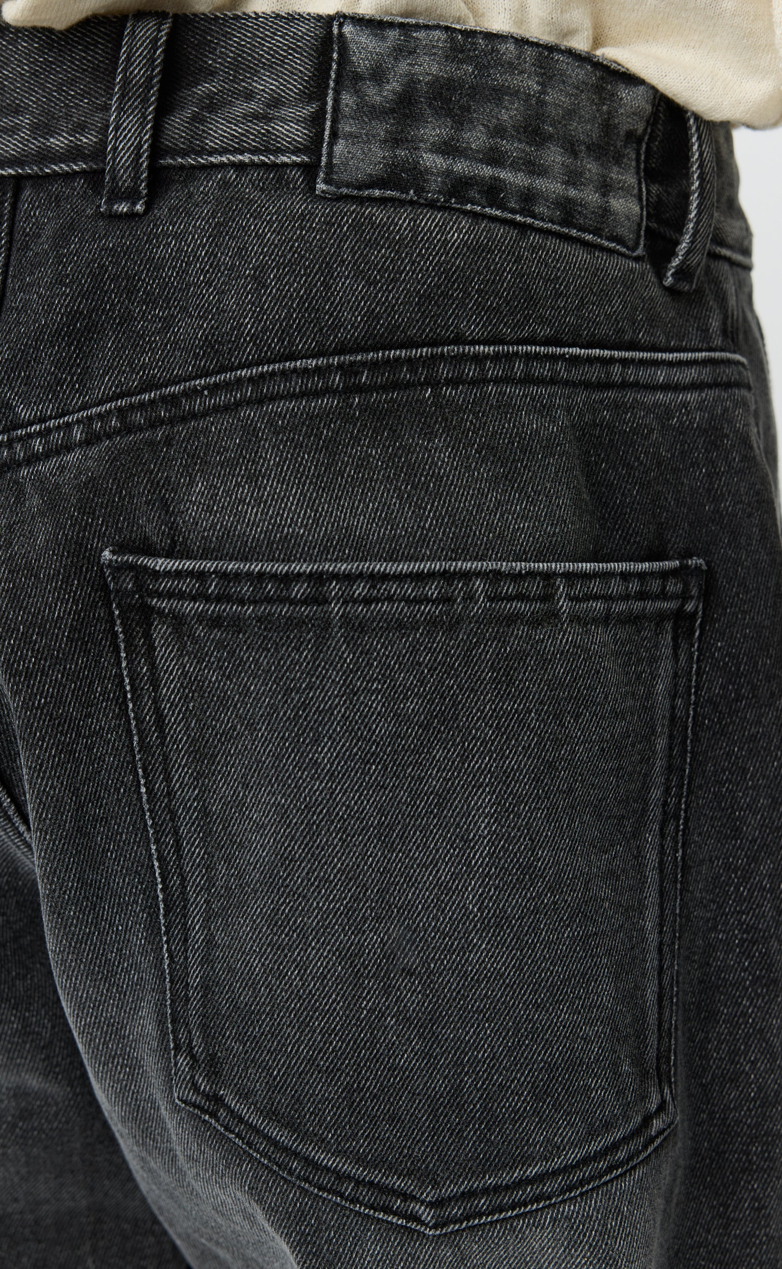 Straight Cut Jeans - Stonewashed Black - Image 7