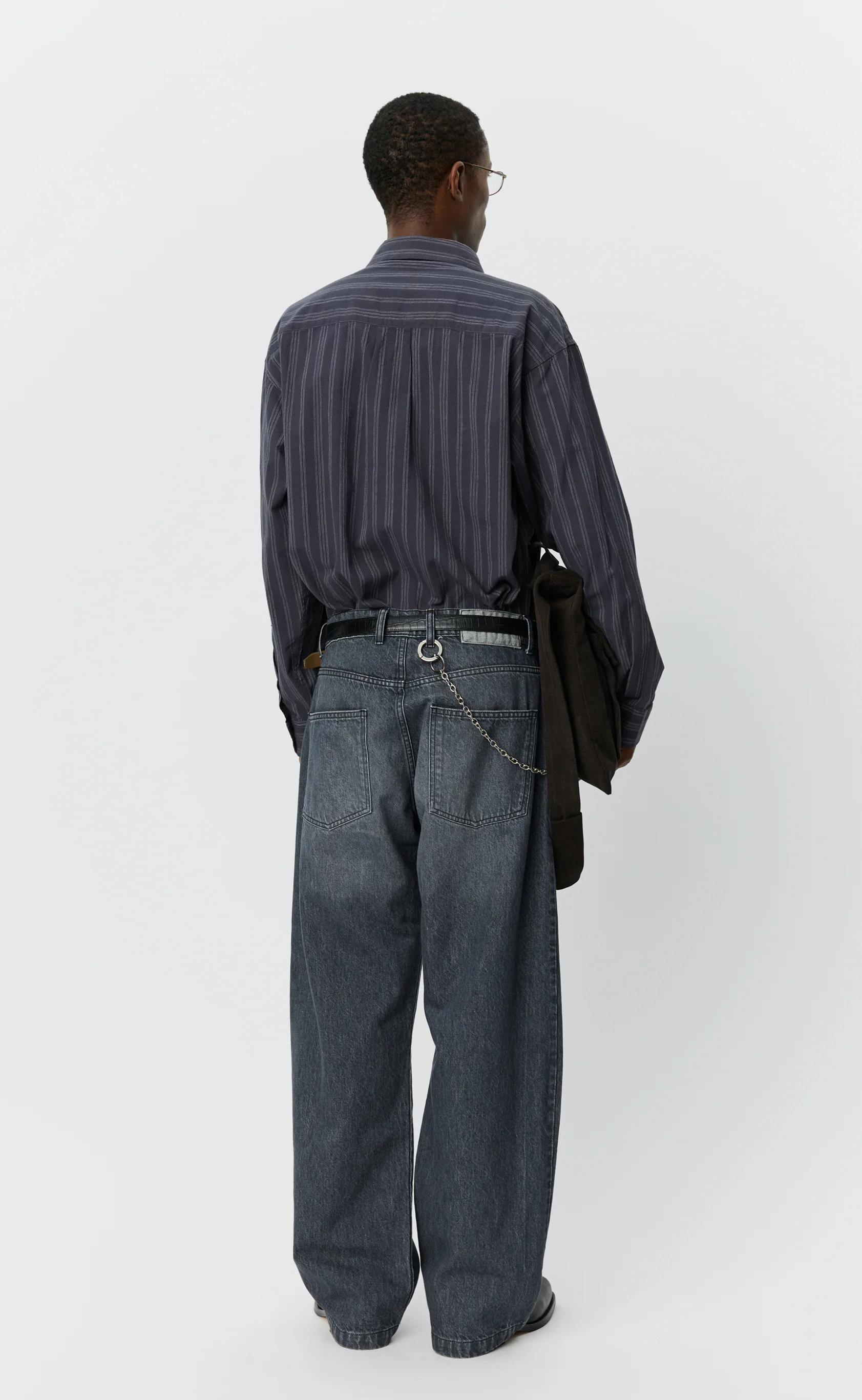 Straight Cut Jeans - Stonewashed Grey - Image 3