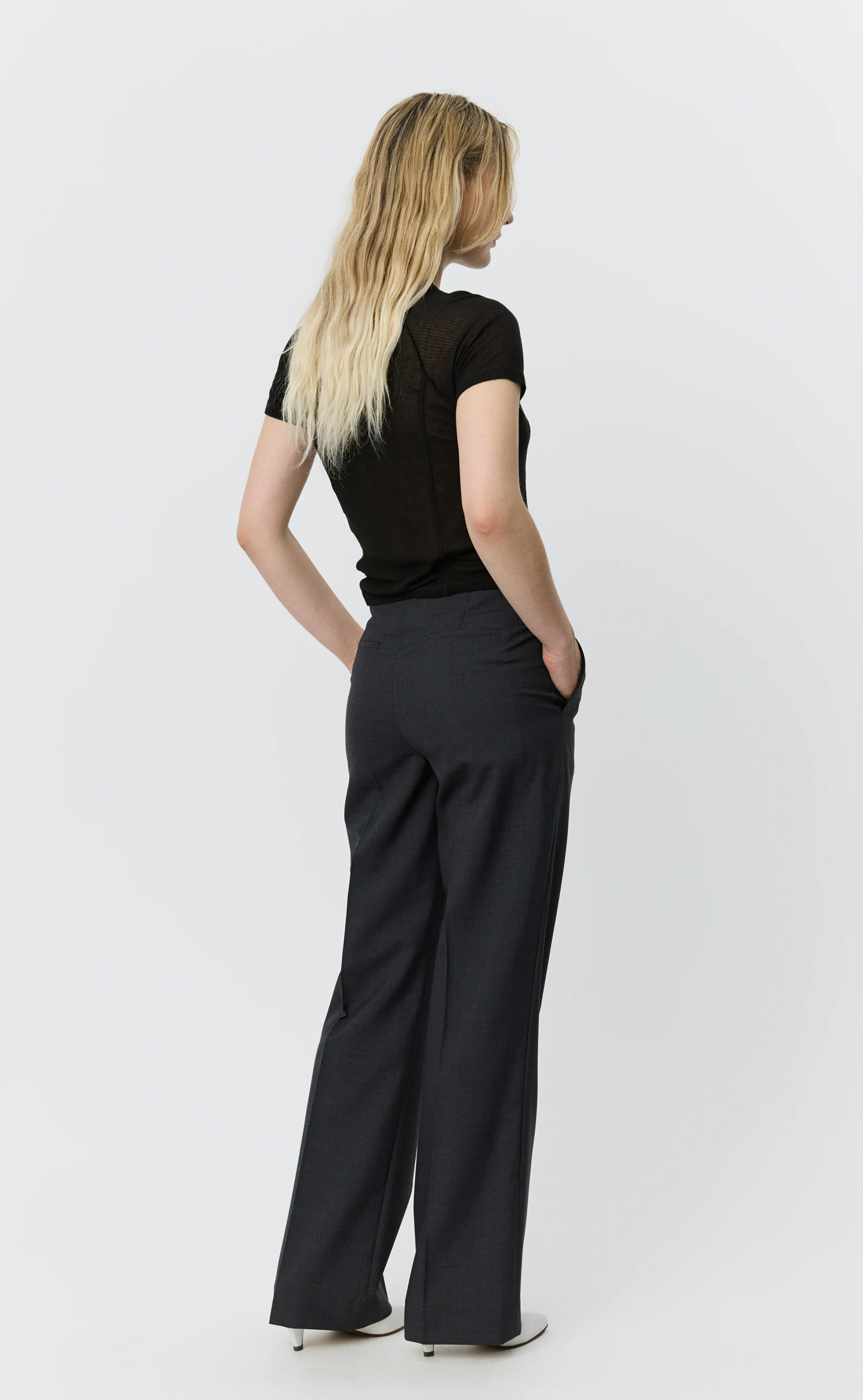 Taper Trousers - Dark Grey Tropical Wool - Image 4