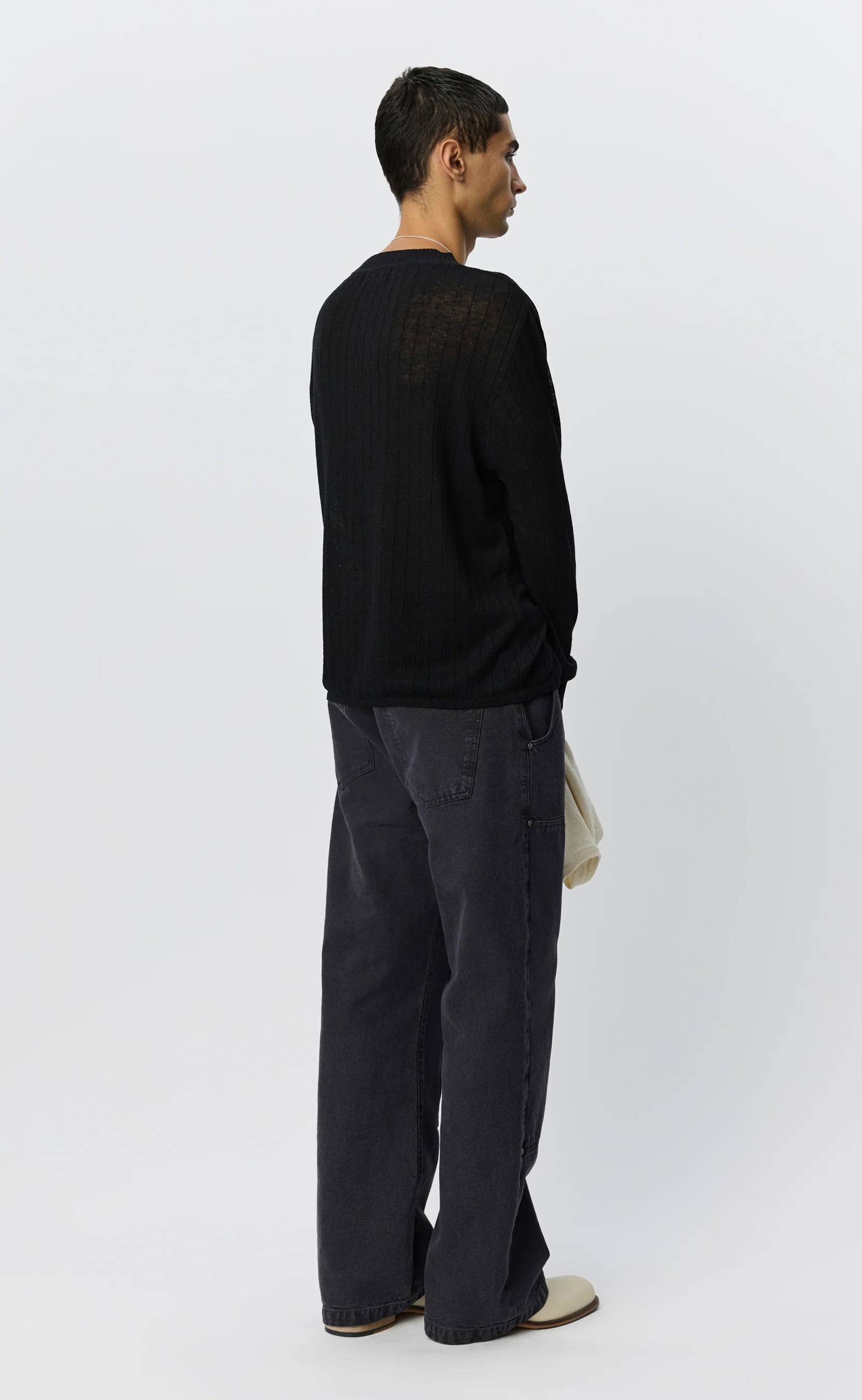 V-Neck Pullover - Black Rib - Image 4