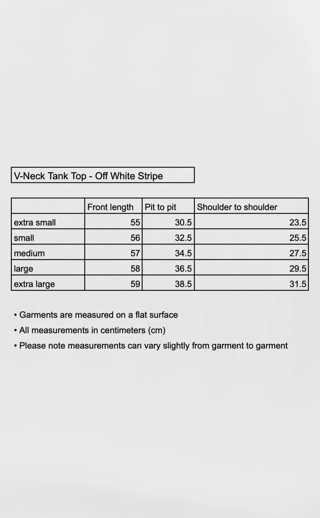 V-Neck Tank Top - Off White Stripe - Image 5