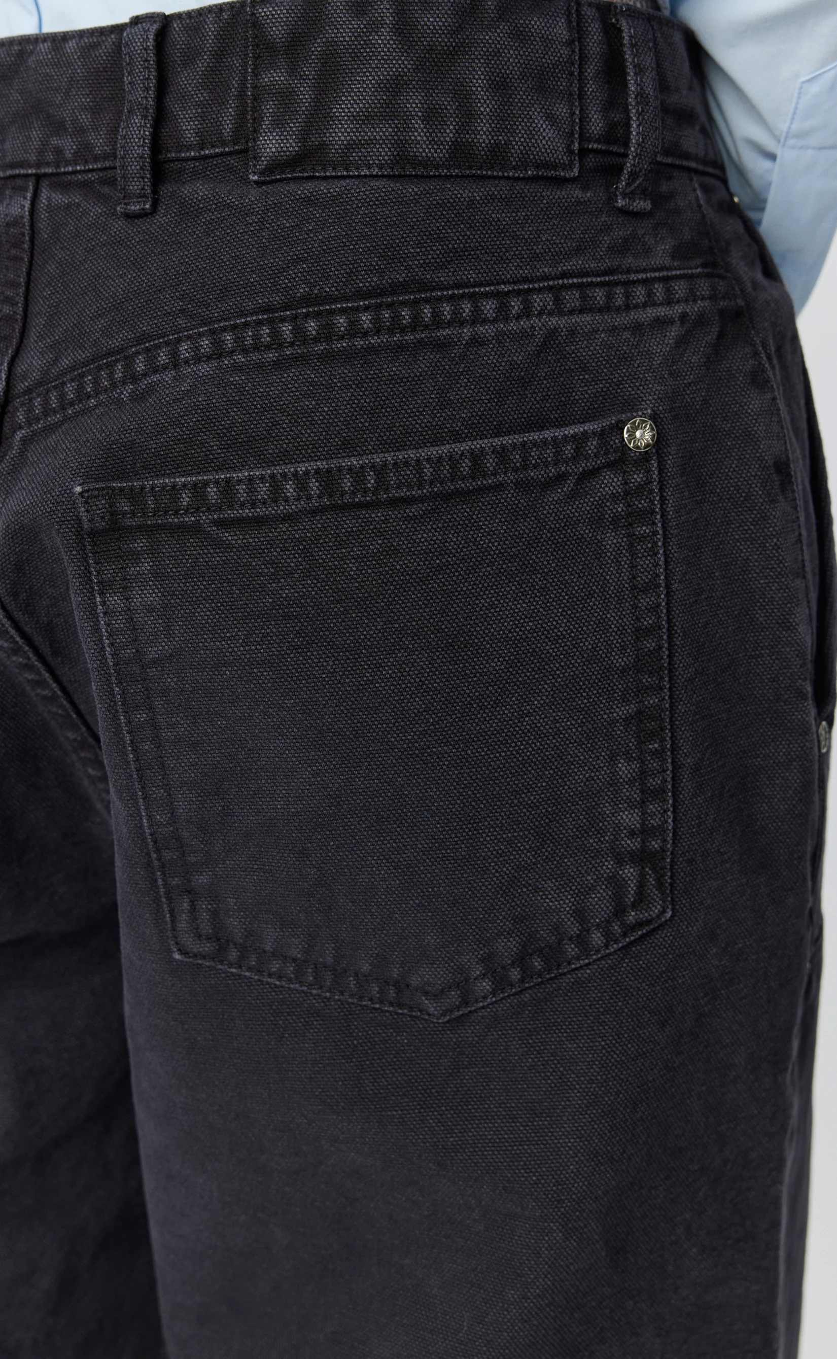 Womens Double Knee Jeans - Dark Grey Canvas - Image 5